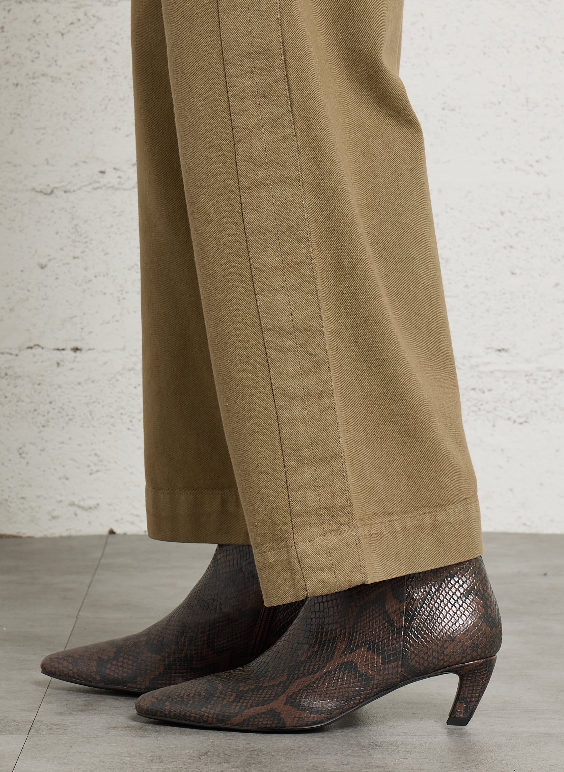 Bottines à imprimé serpent en cuir BIBI LOU Marron