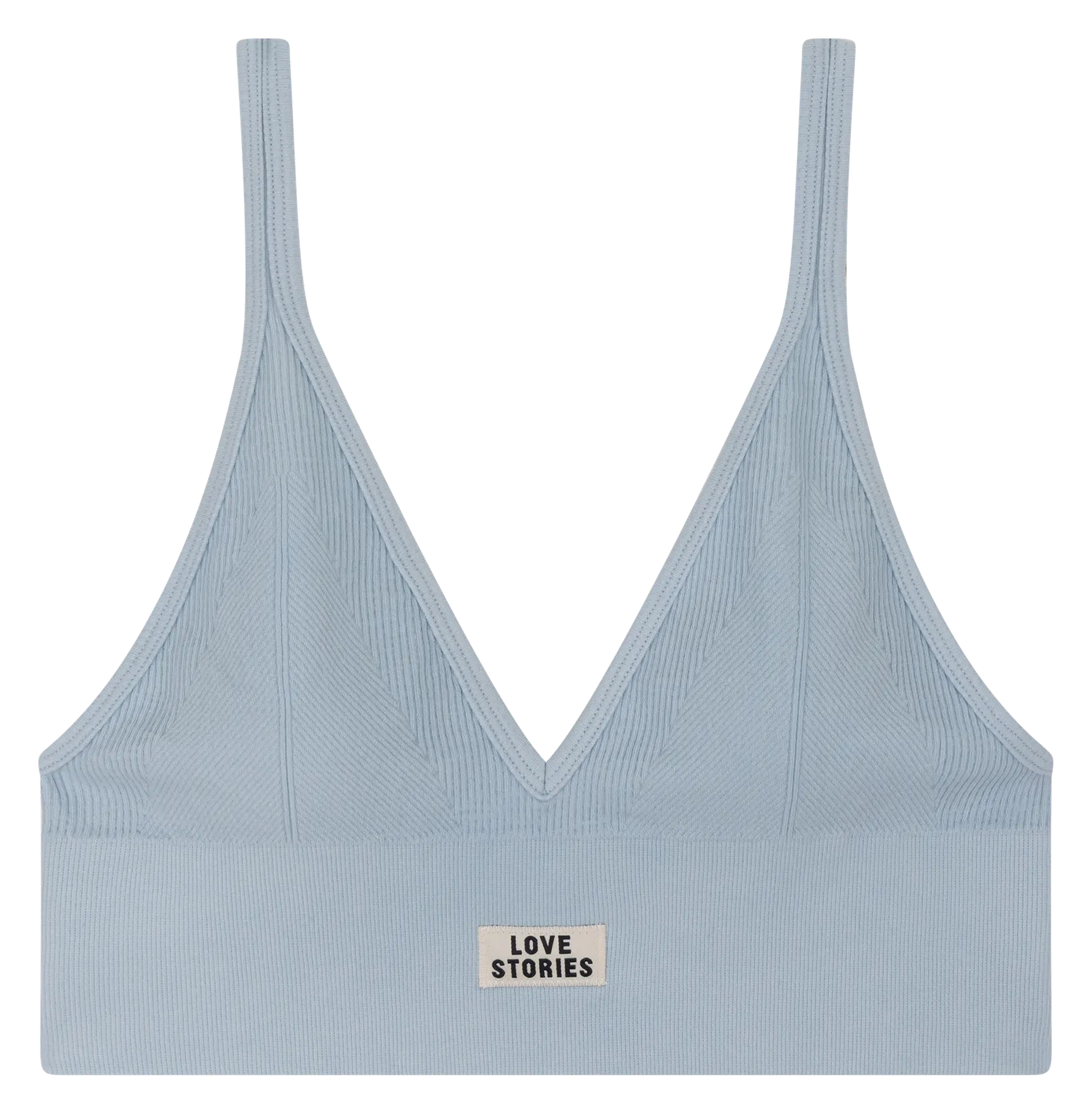 Bralette triangle en maille unie LOVE STORIES Bleu