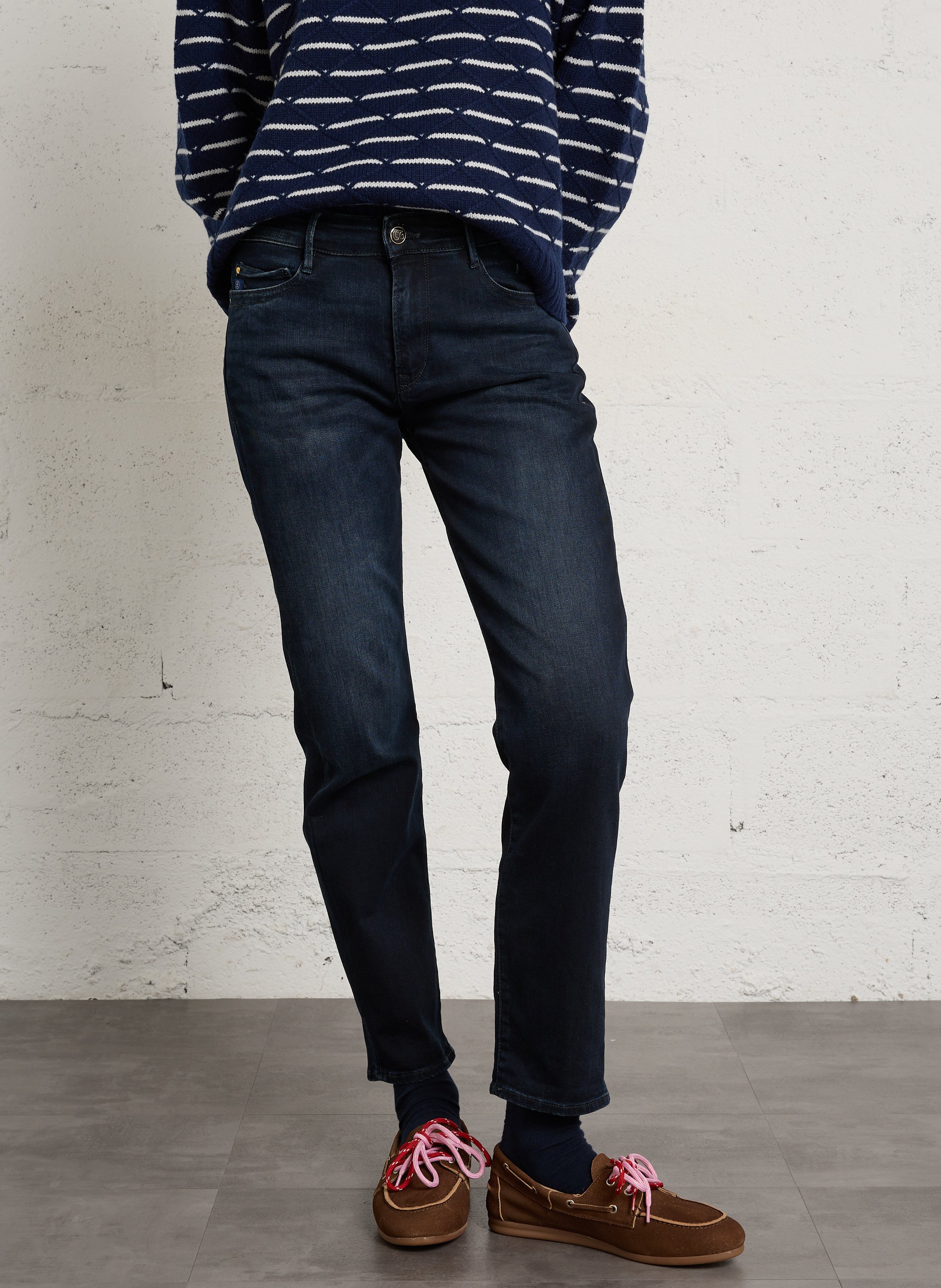 Straight Cut Jeans aus Baumwoll-Mix LE TEMPS DES CERISES Blau