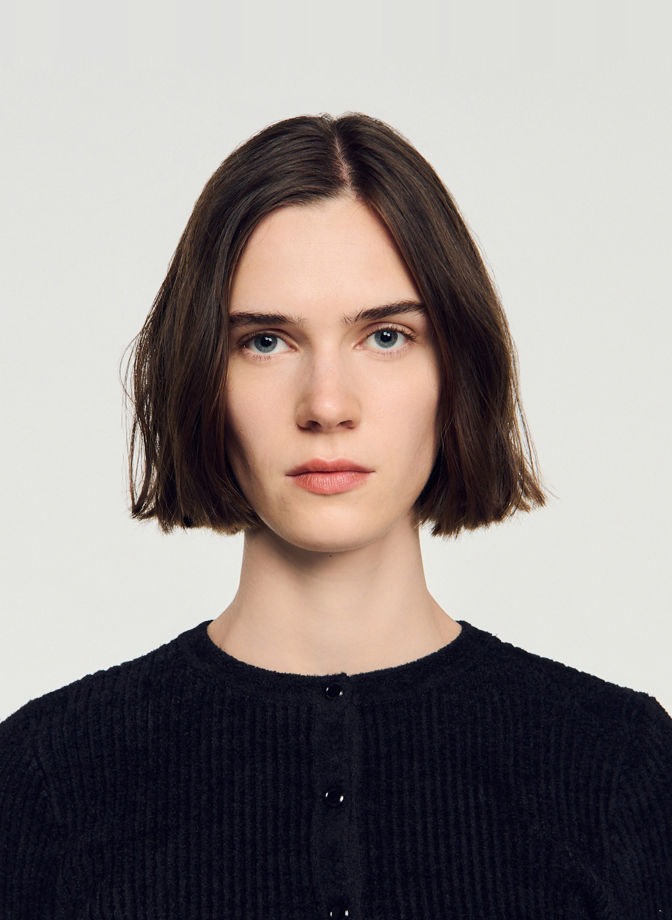 Cardigan droit col rond SANDRO Noir