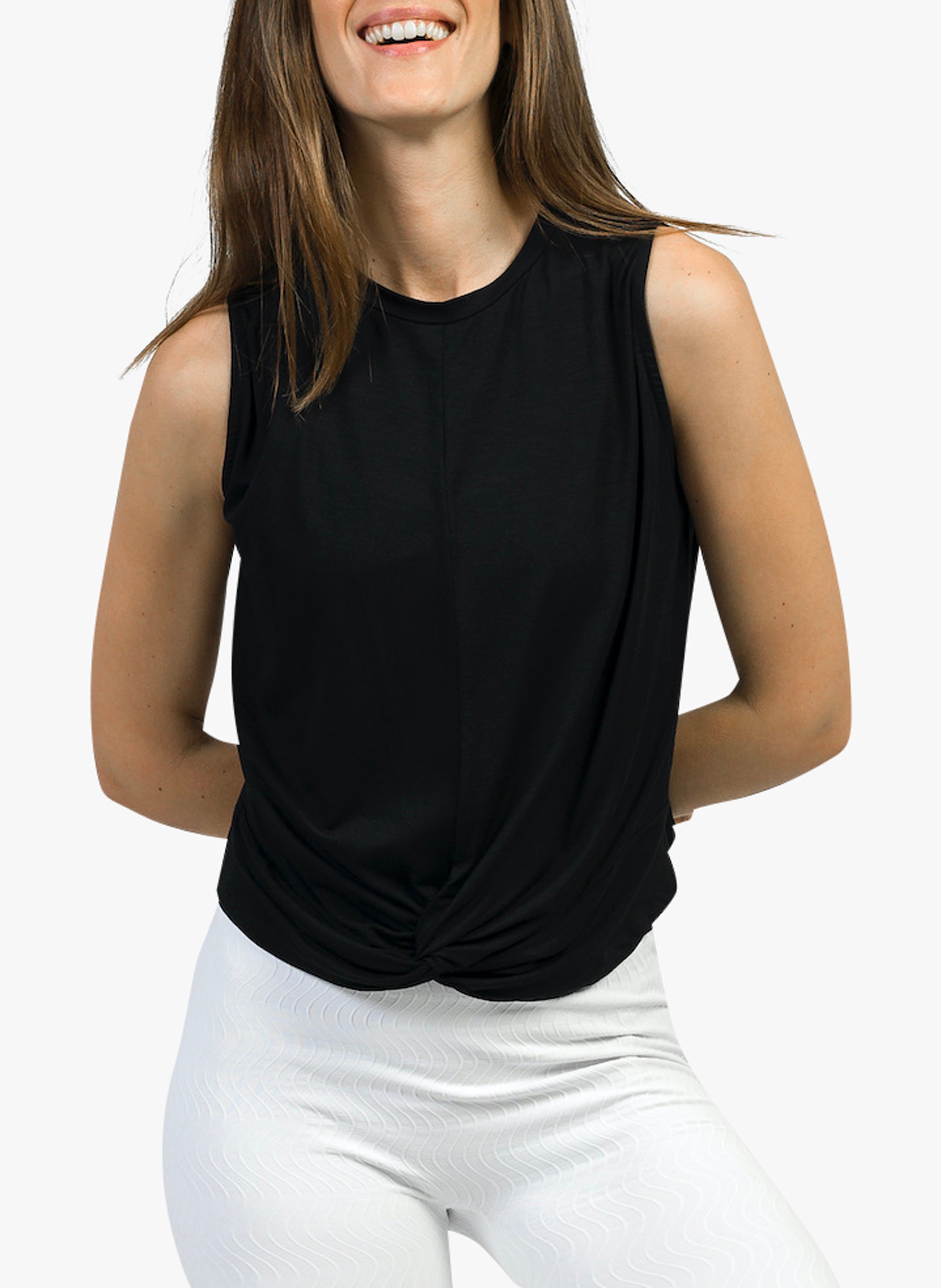 Top de yoga droit sans manches YOGA SEARCHER Noir
