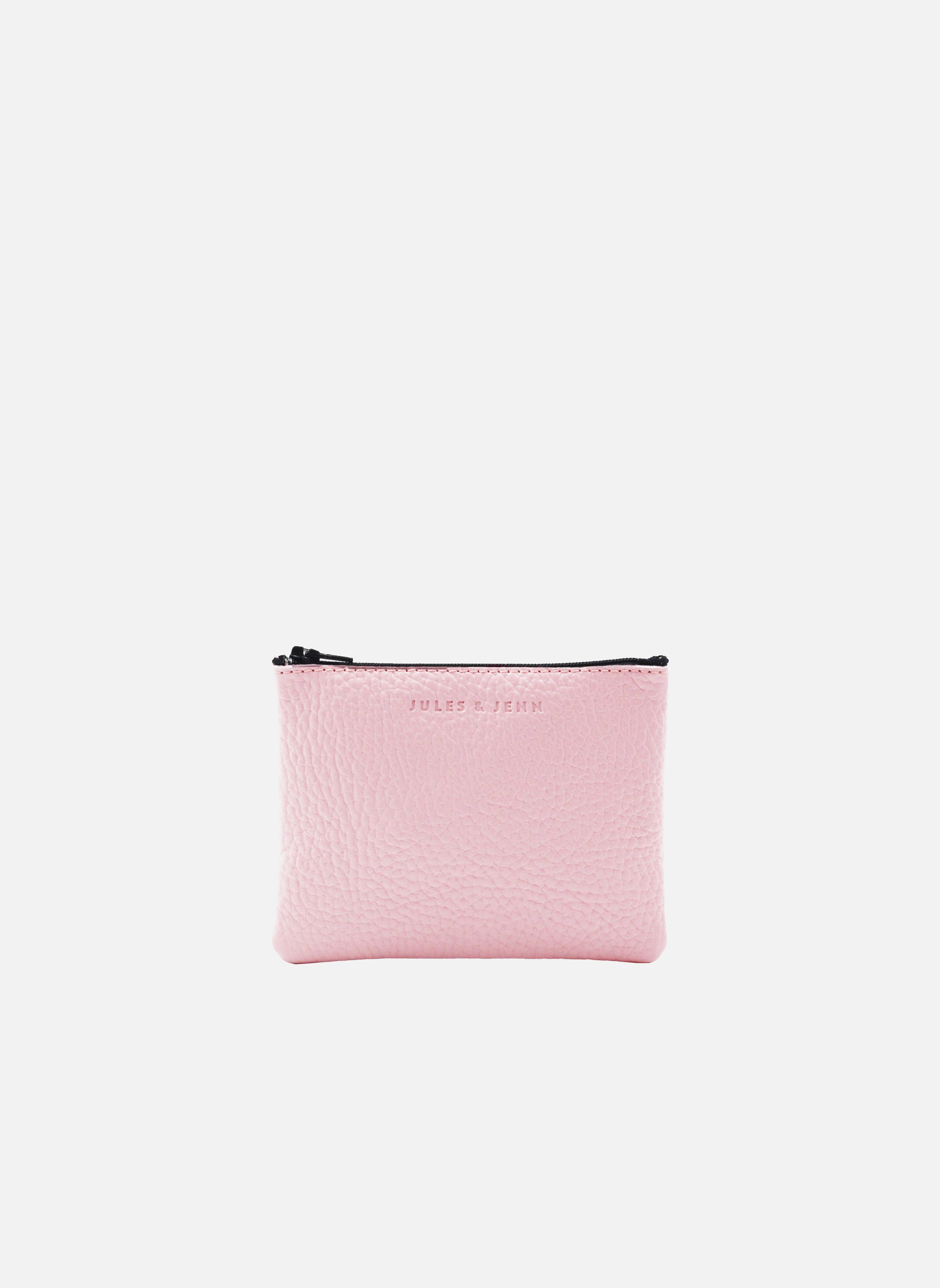Small grained leather clutch bag JULES & JENN Pink