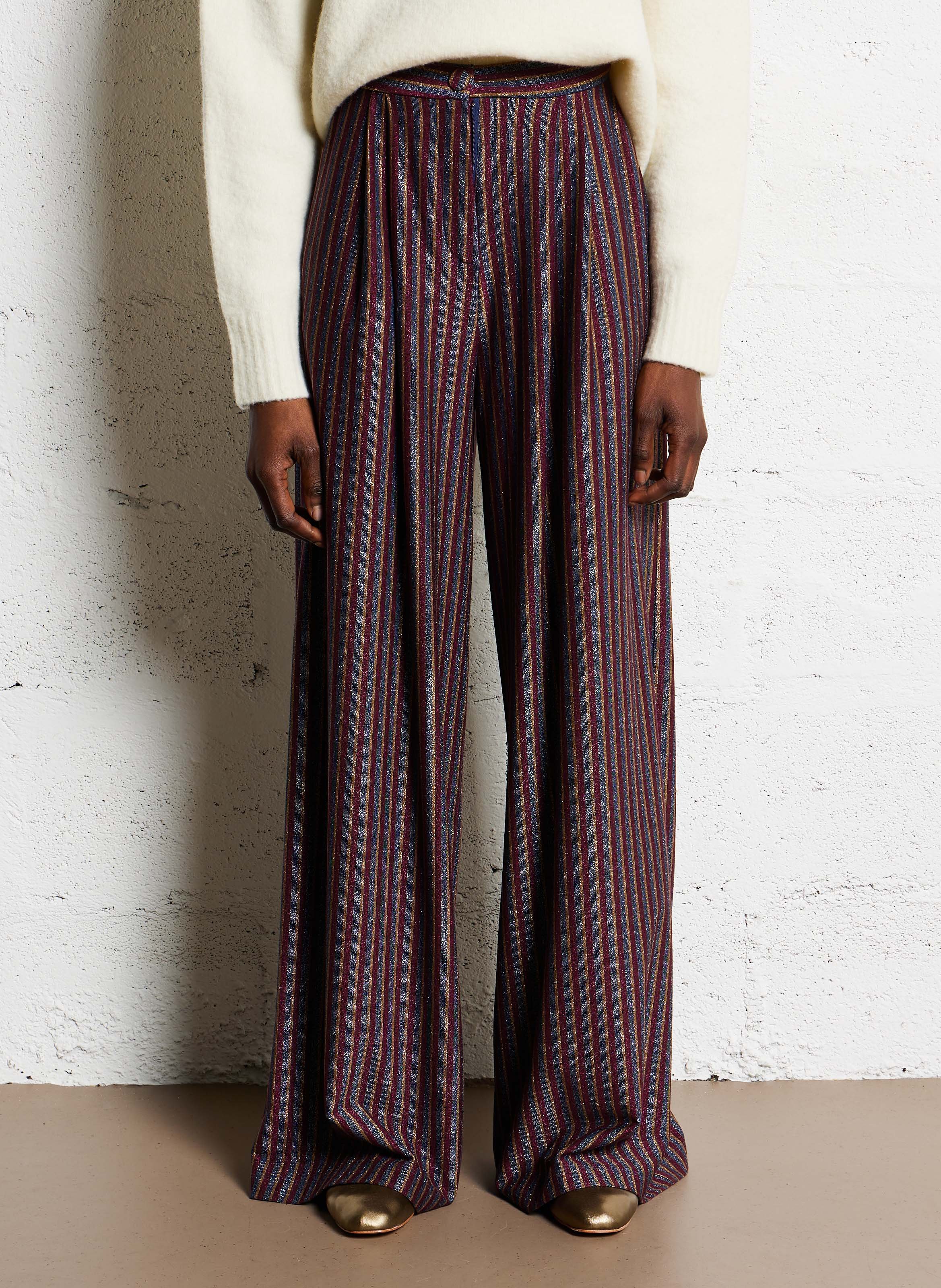 Wijde broek met glanseffect MOMONI Veelkleurig