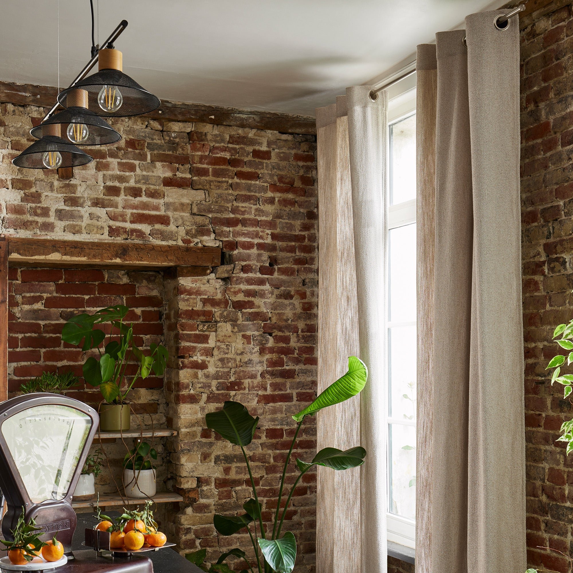 FLORESTA - Curtain with golden eyelets MADURA Orange