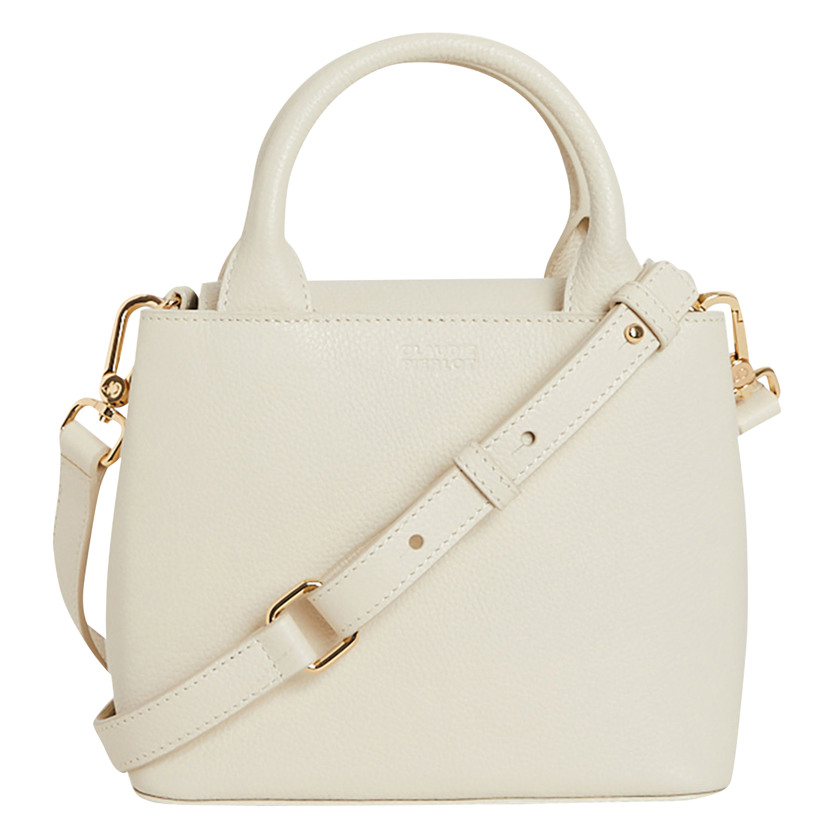 Kleine handtas van glad leer CLAUDIE PIERLOT Beige