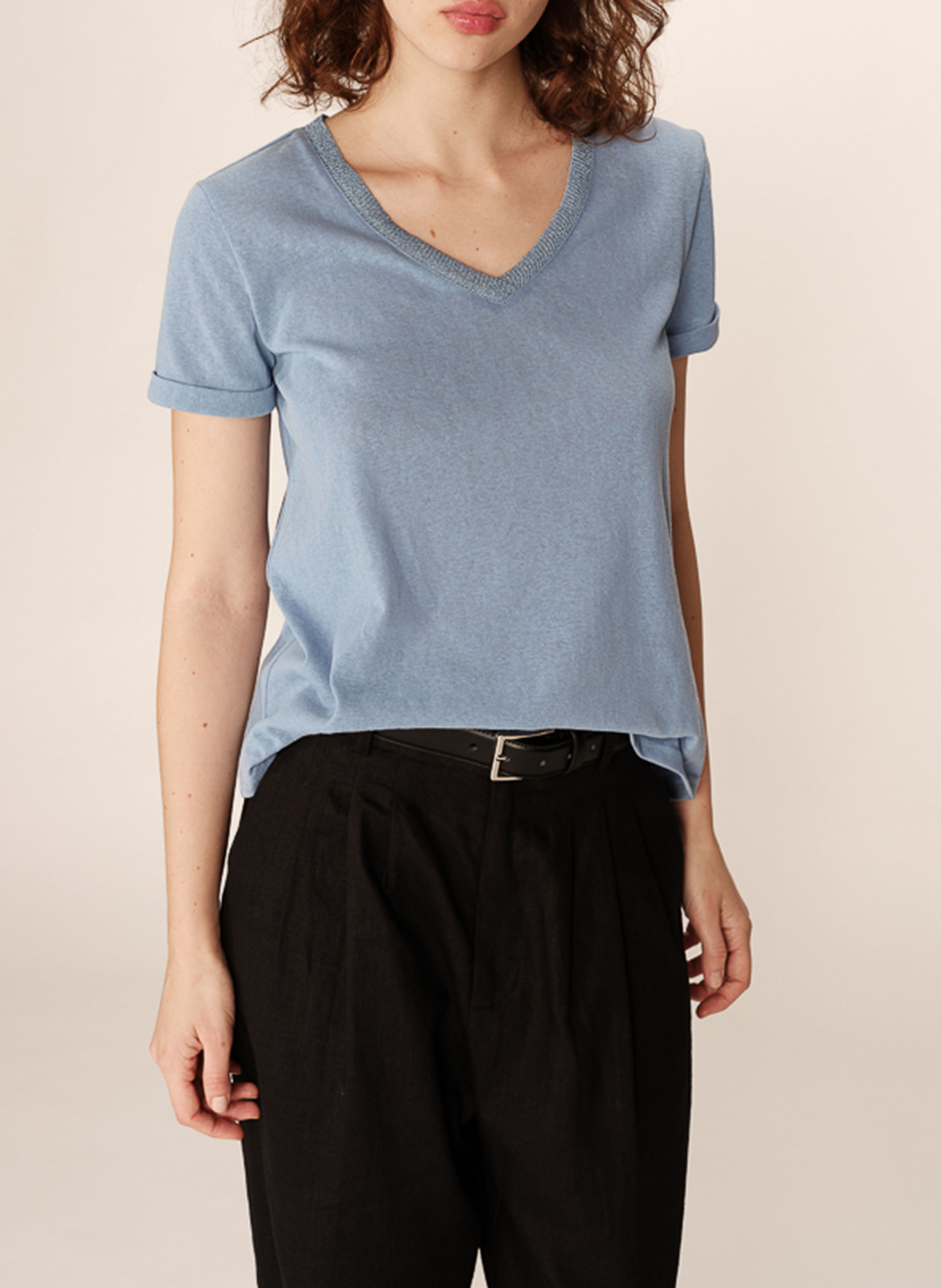 Basic cotton T-shirt GRACE ET MILA Blue