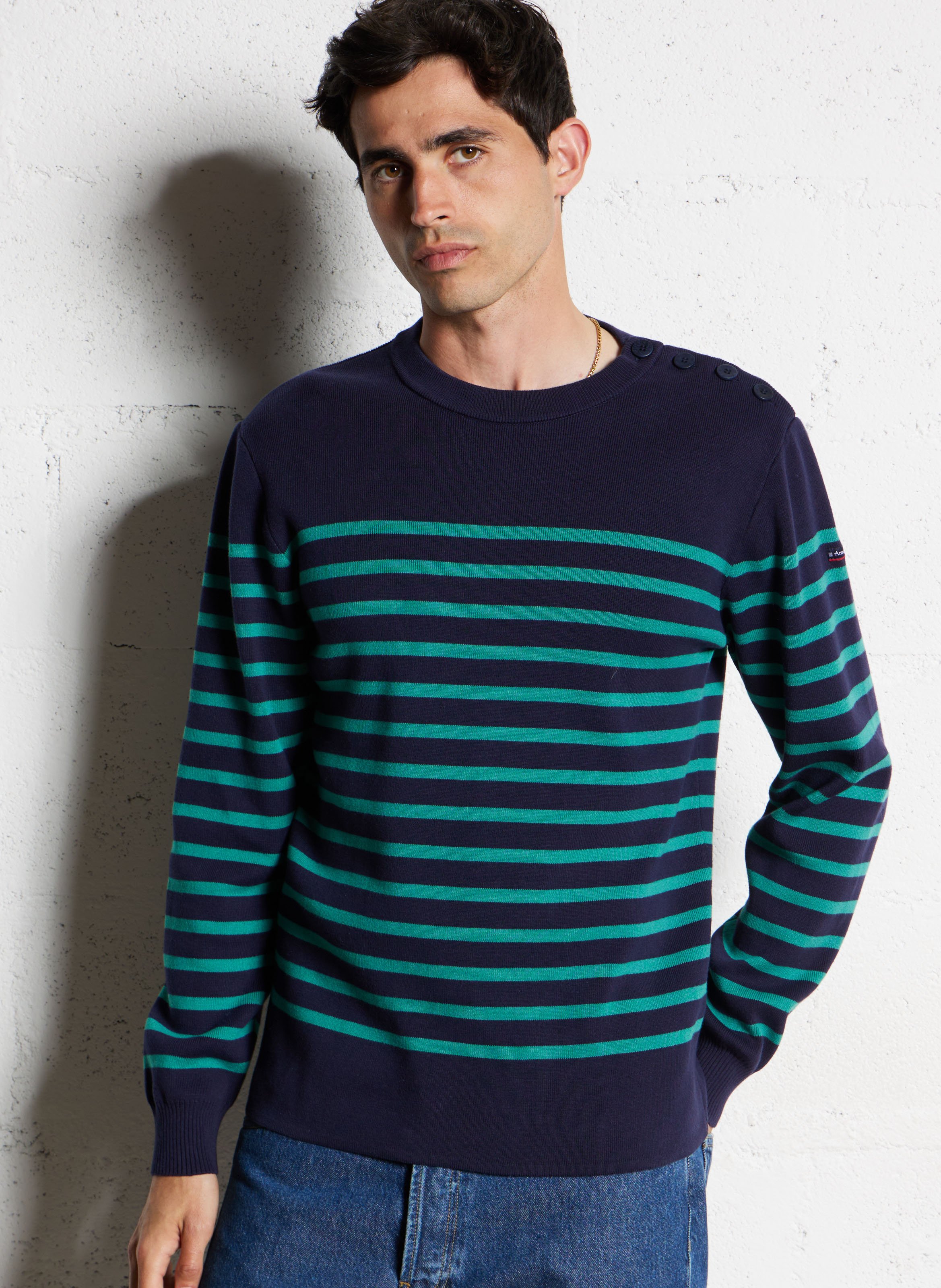 Marinière col rond slim-fit en maille de coton ARMOR LUX