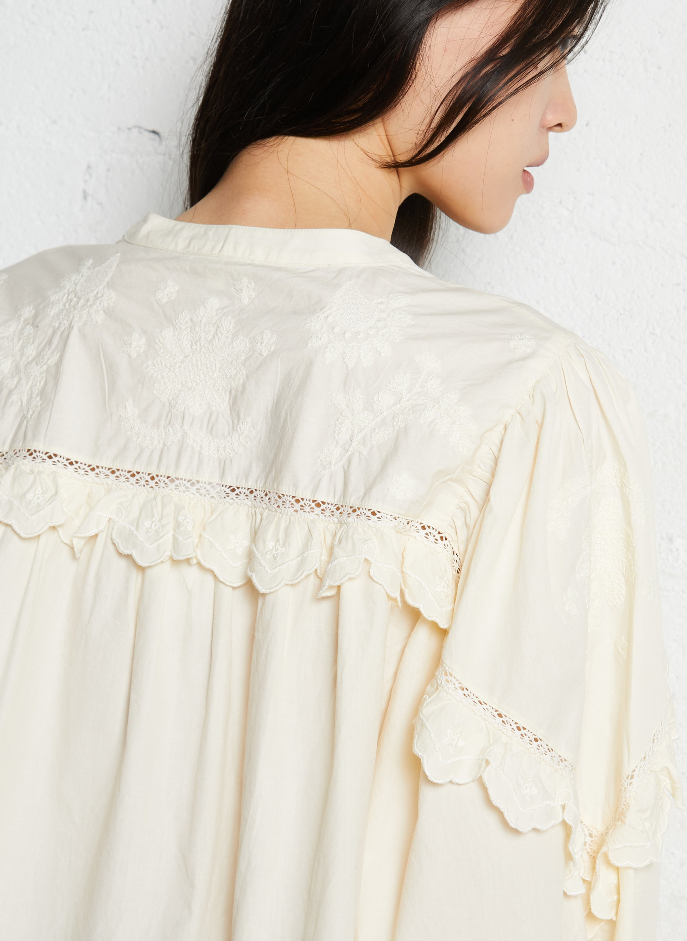 Round-neck cotton blouse LOUISE MISHA Beige