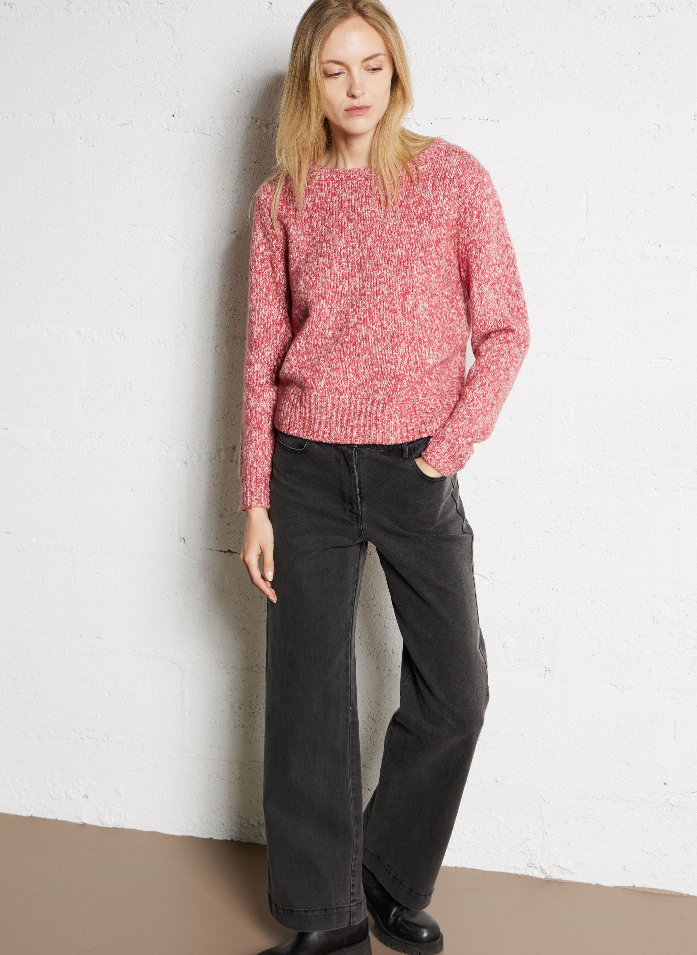 Pull droit en maille tricotée NICE THINGS Rouge