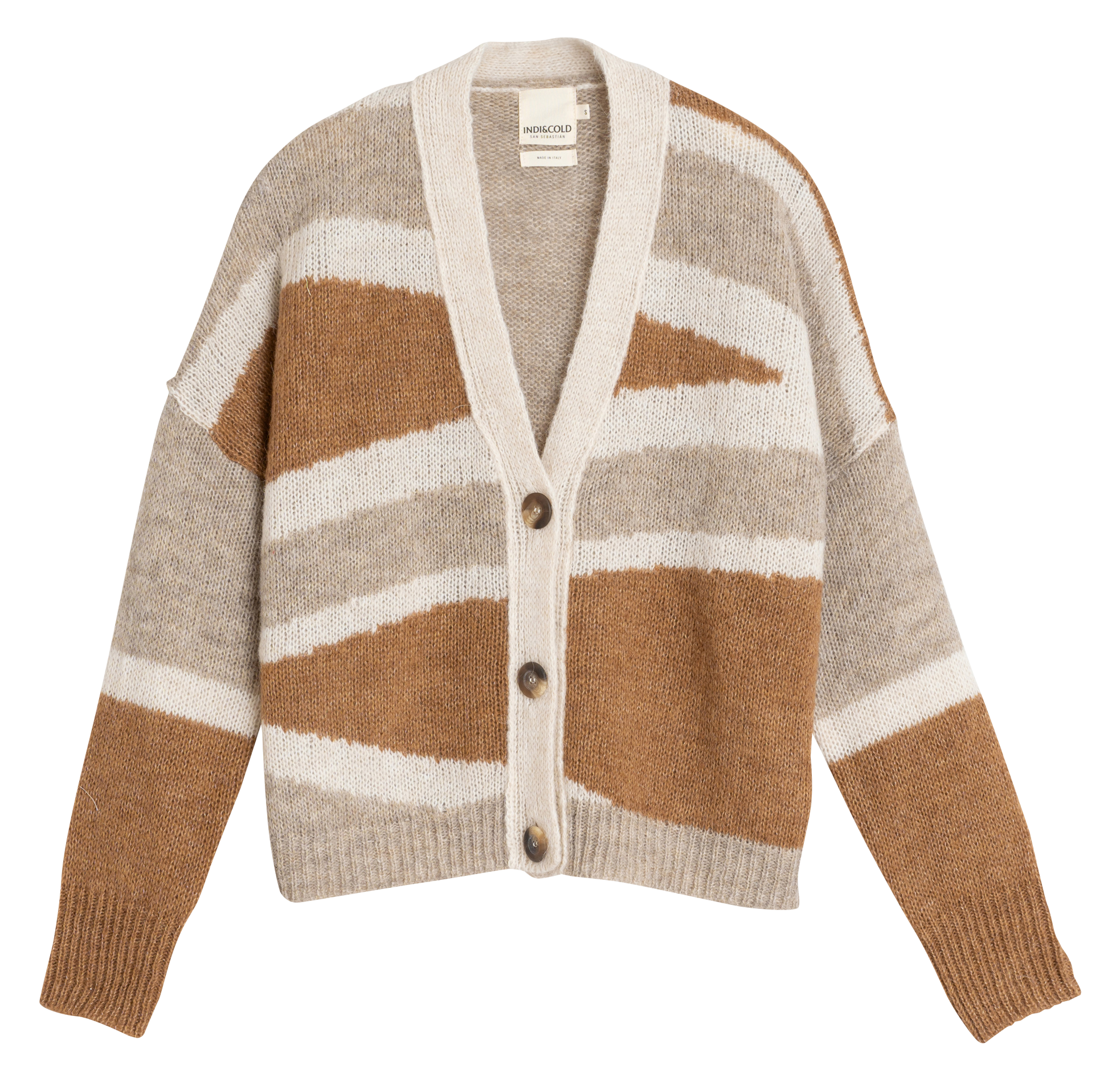 Gilet col v  INDI & COLD Marron