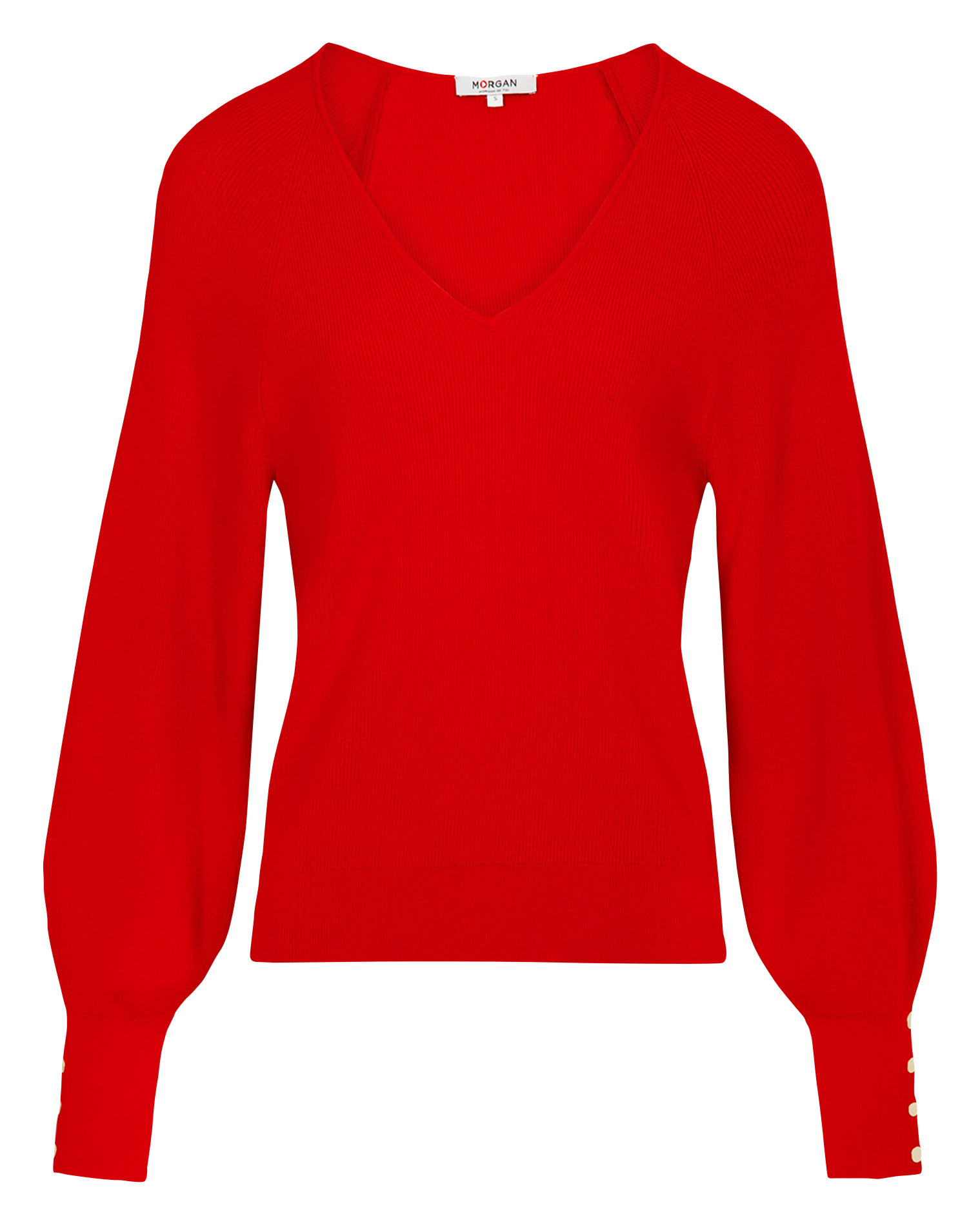 Rechte trui in fijne breiwerk MORGAN Rood