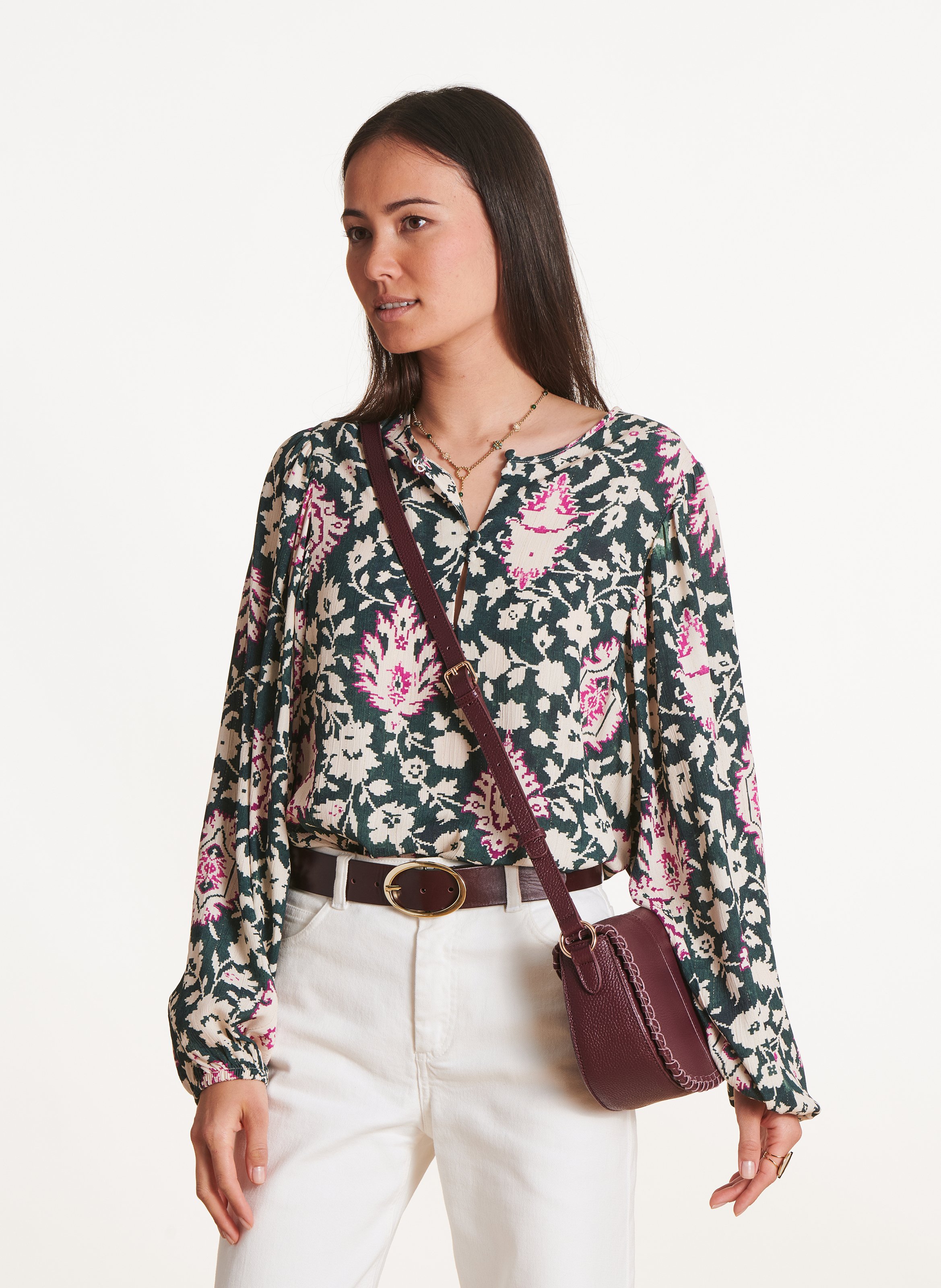 Oversized printed blouse LA FEE MARABOUTEE Blue