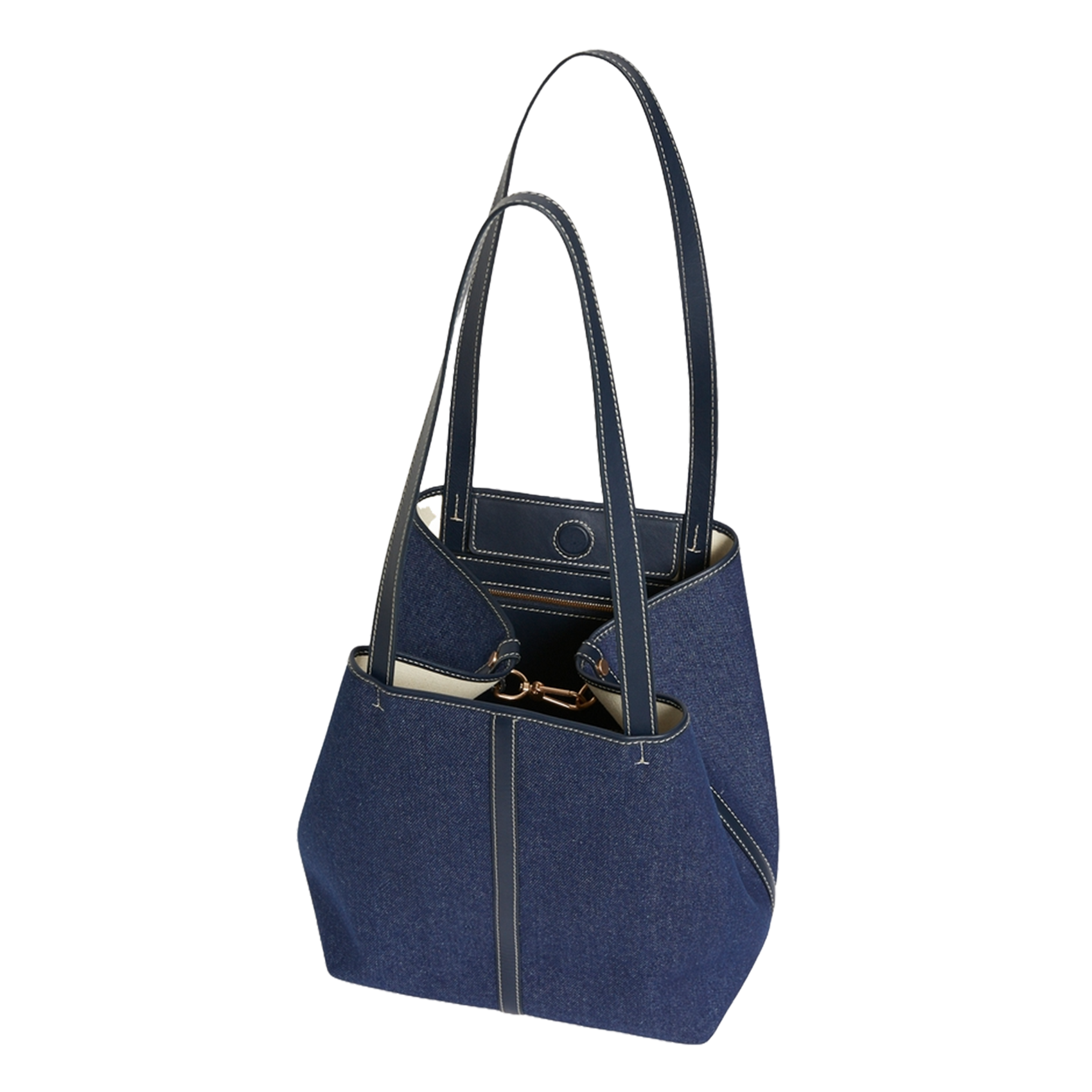 Cotton denim tote bag VANESSA BRUNO Blue