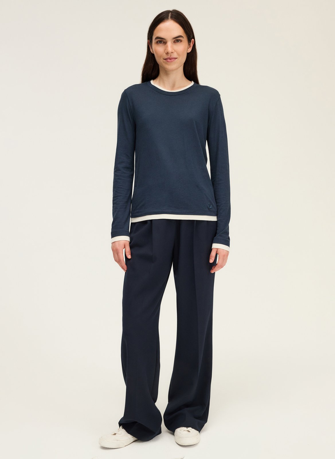 Straight cotton-blend T-shirt PABLO Blue