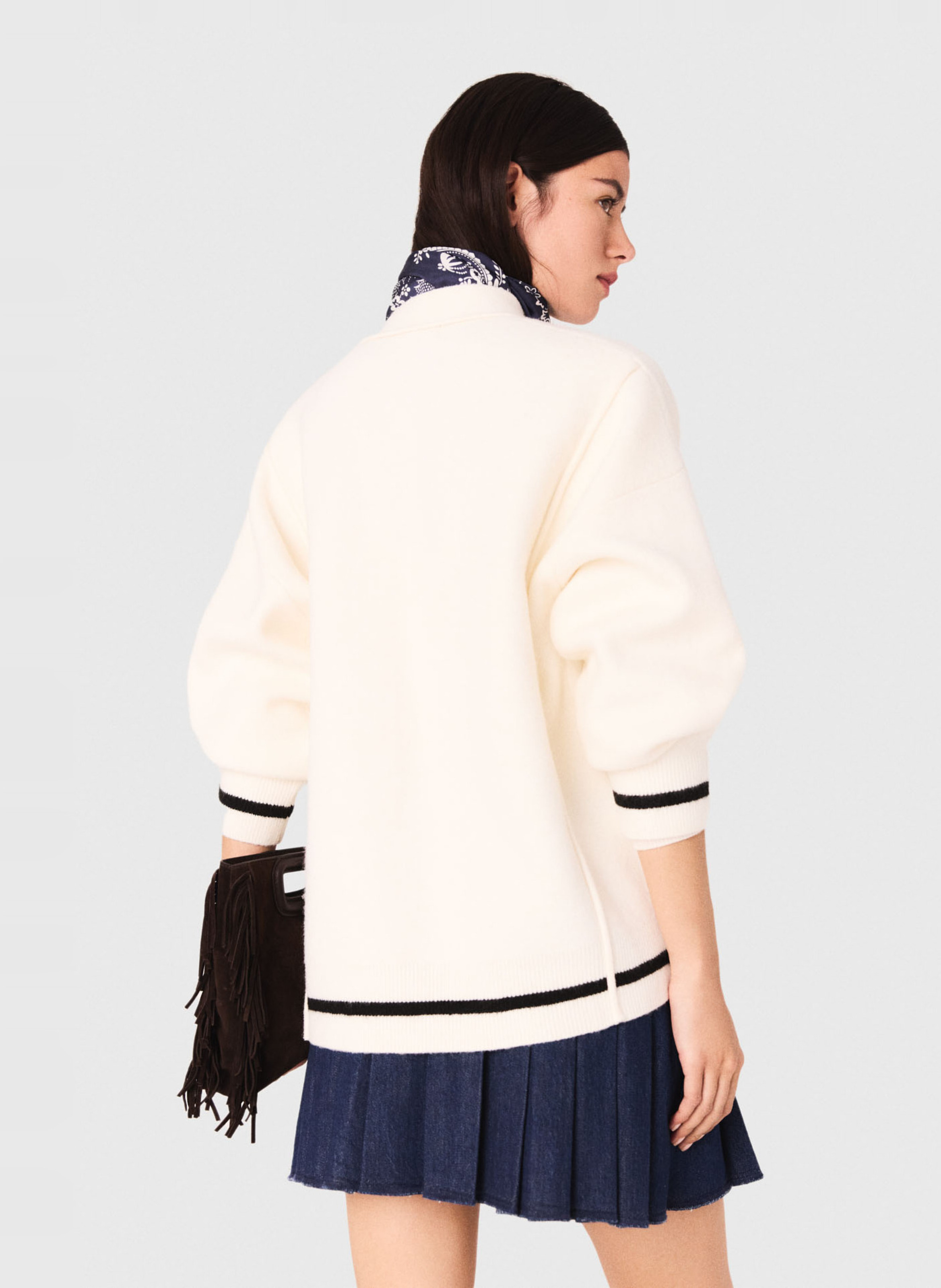 Gilet col V  MAJE Beige