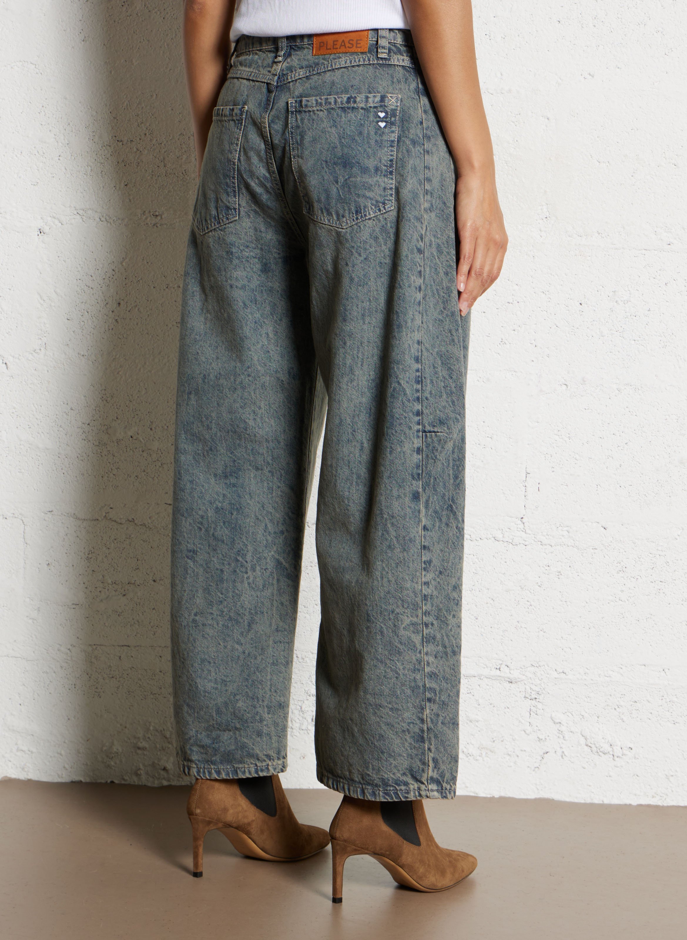 Jean large en coton PLEASE Bleu