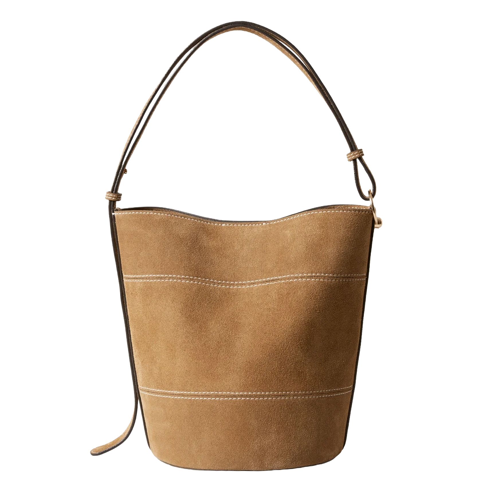 Beuteltasche aus Veloursleder CLAUDIE PIERLOT Beige