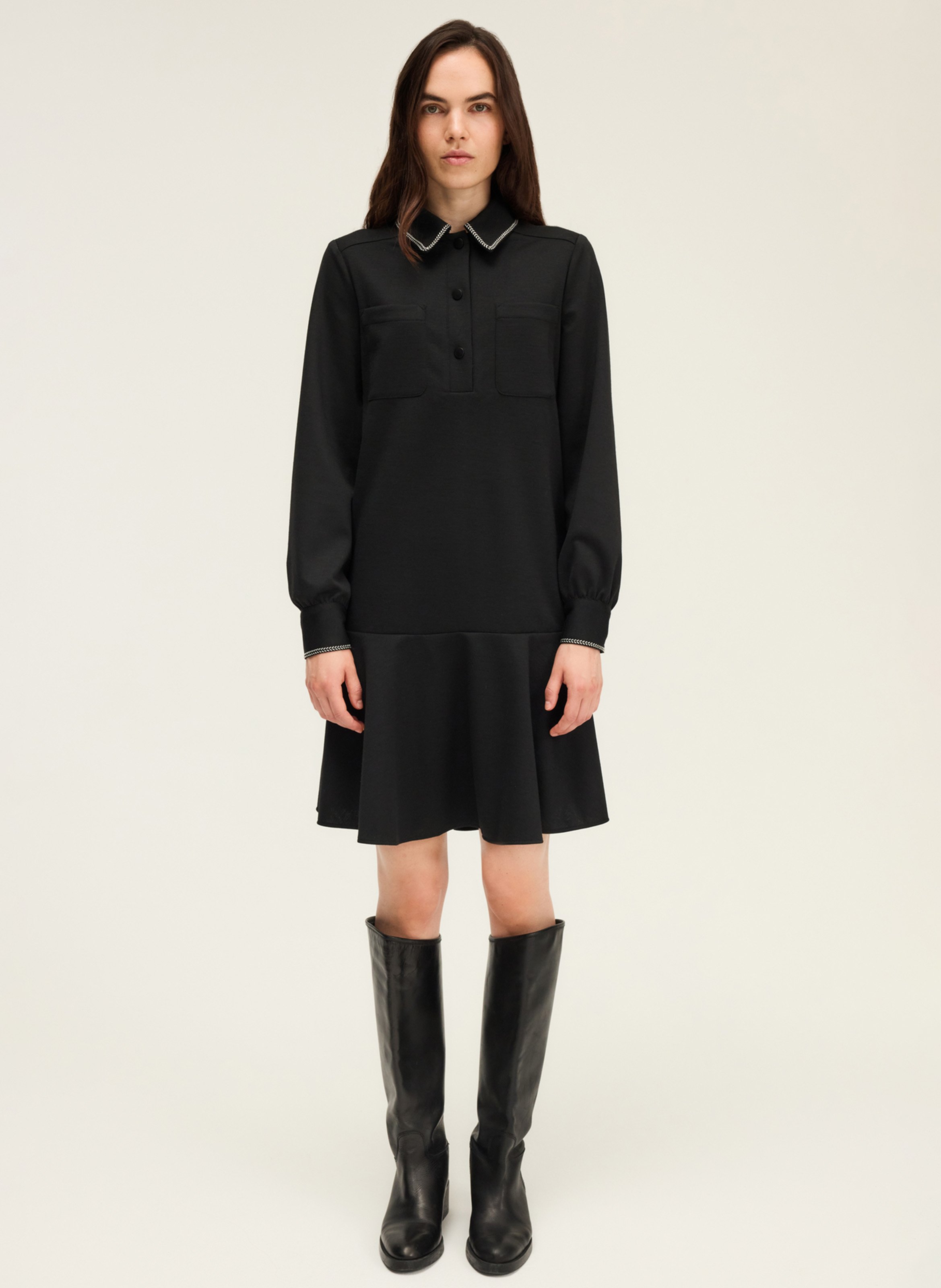 Short dress with shirt collar PABLO Black