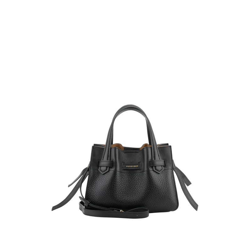 Handbag - cowhide leather POURCHET Black