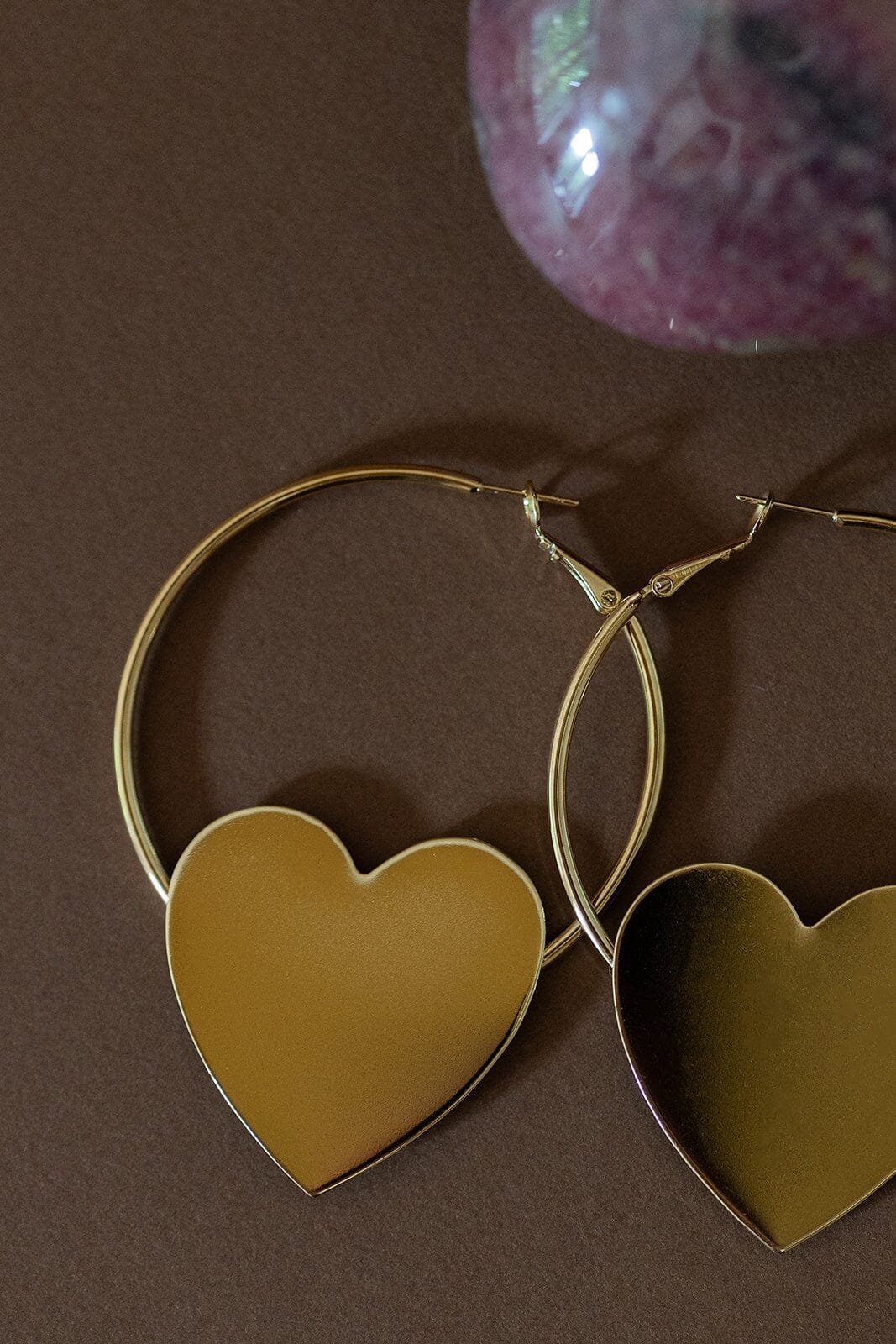 Gold-plated heart-shaped hoop earrings MONSIEUR SIMONE Golden