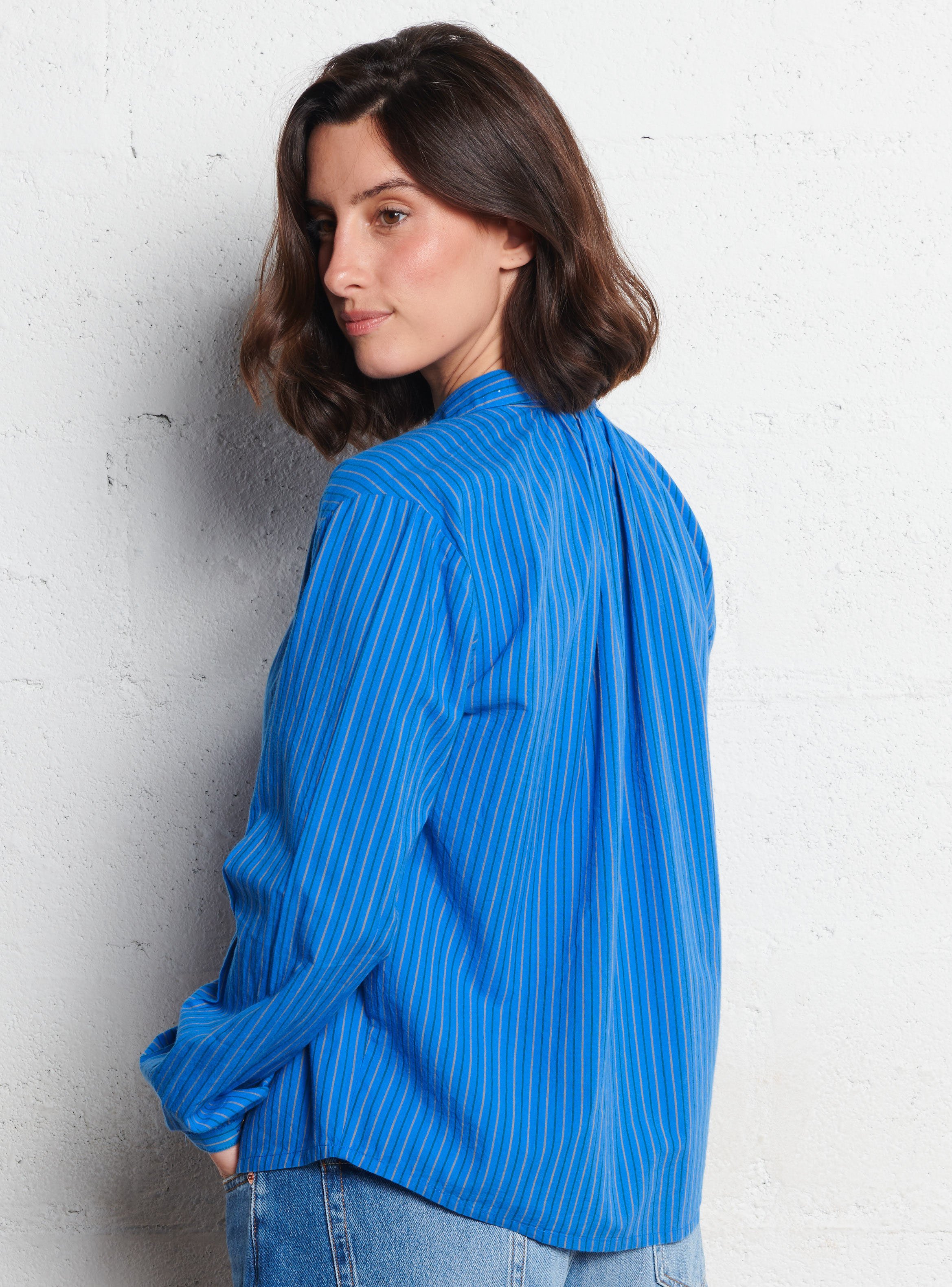 Oversized organic cotton shirt LEON & HARPER Blue