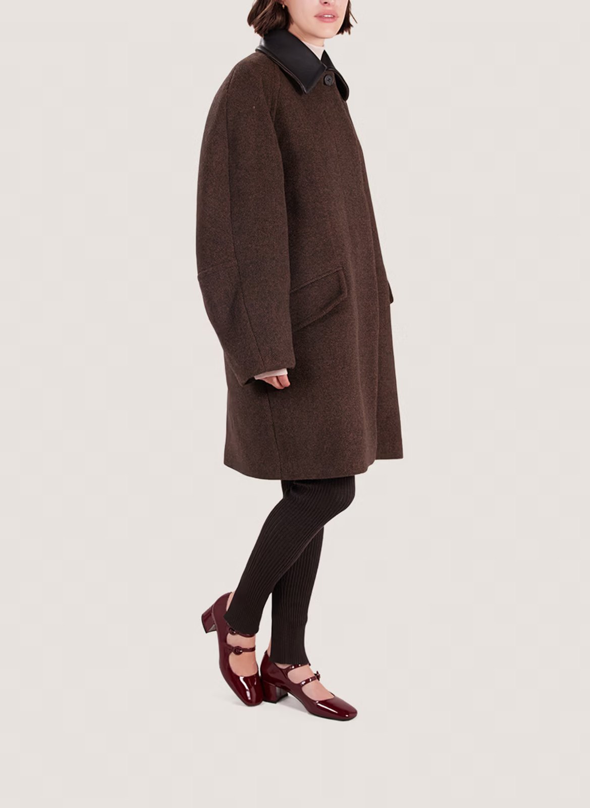 Glazed leather Mary Janes JONAK Red