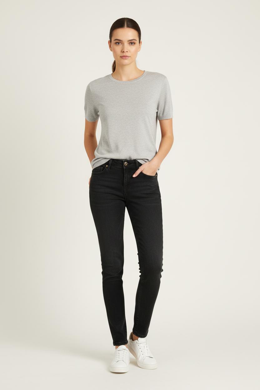 Cropped slim jeans with studs SEZANE - Seconde main Black