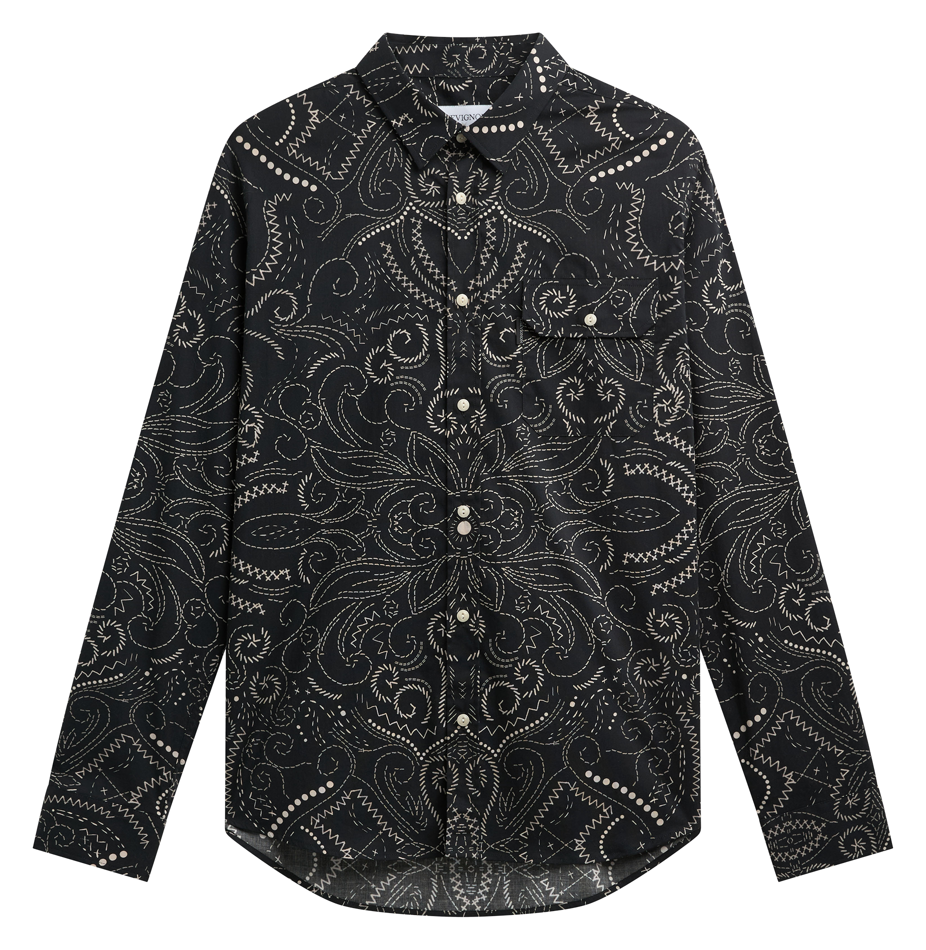 Gerade geschnittene Bluse aus Baumwoll-Mix mit Print CHEVIGNON Schwarz