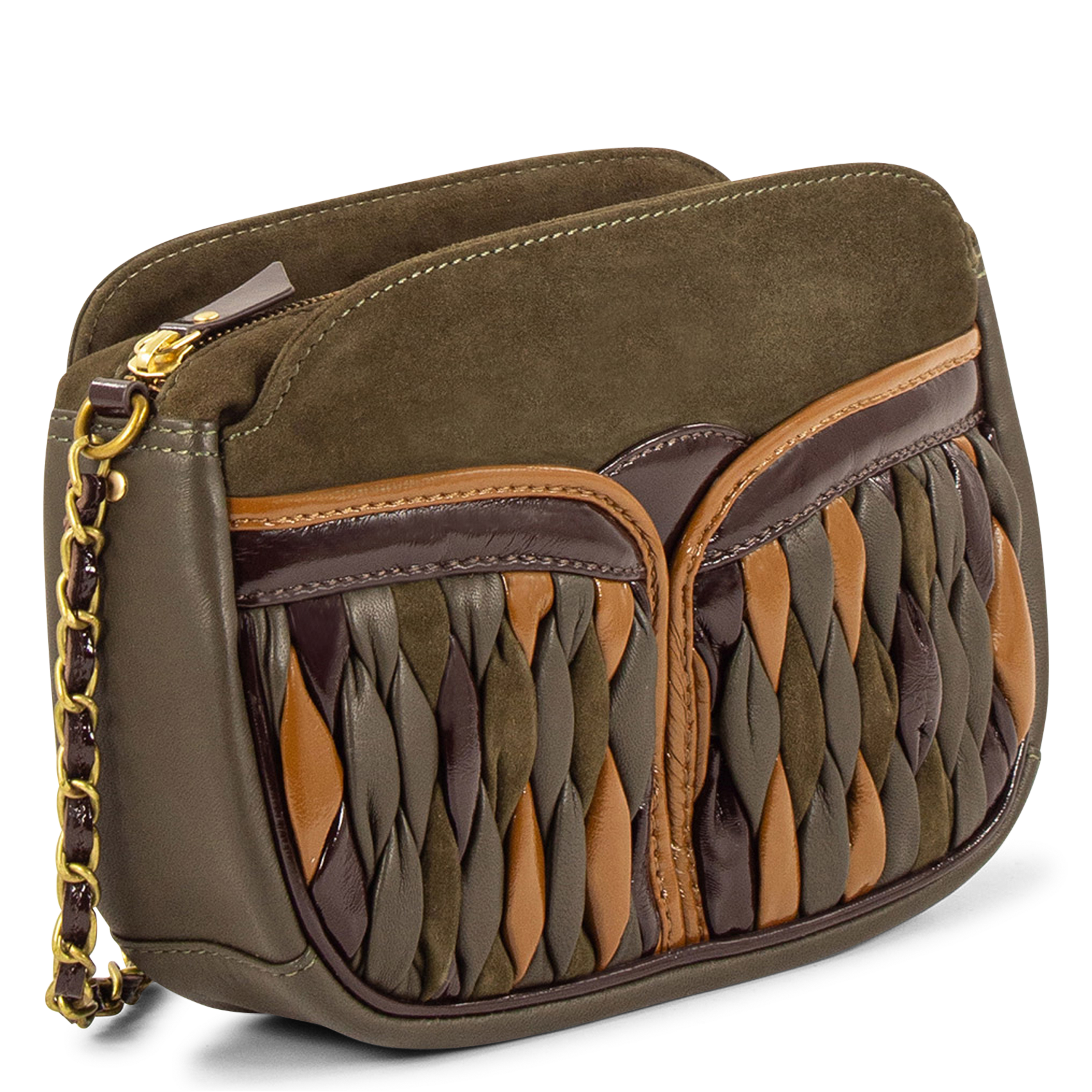 Dual-material messenger bag SESSUN Khaki