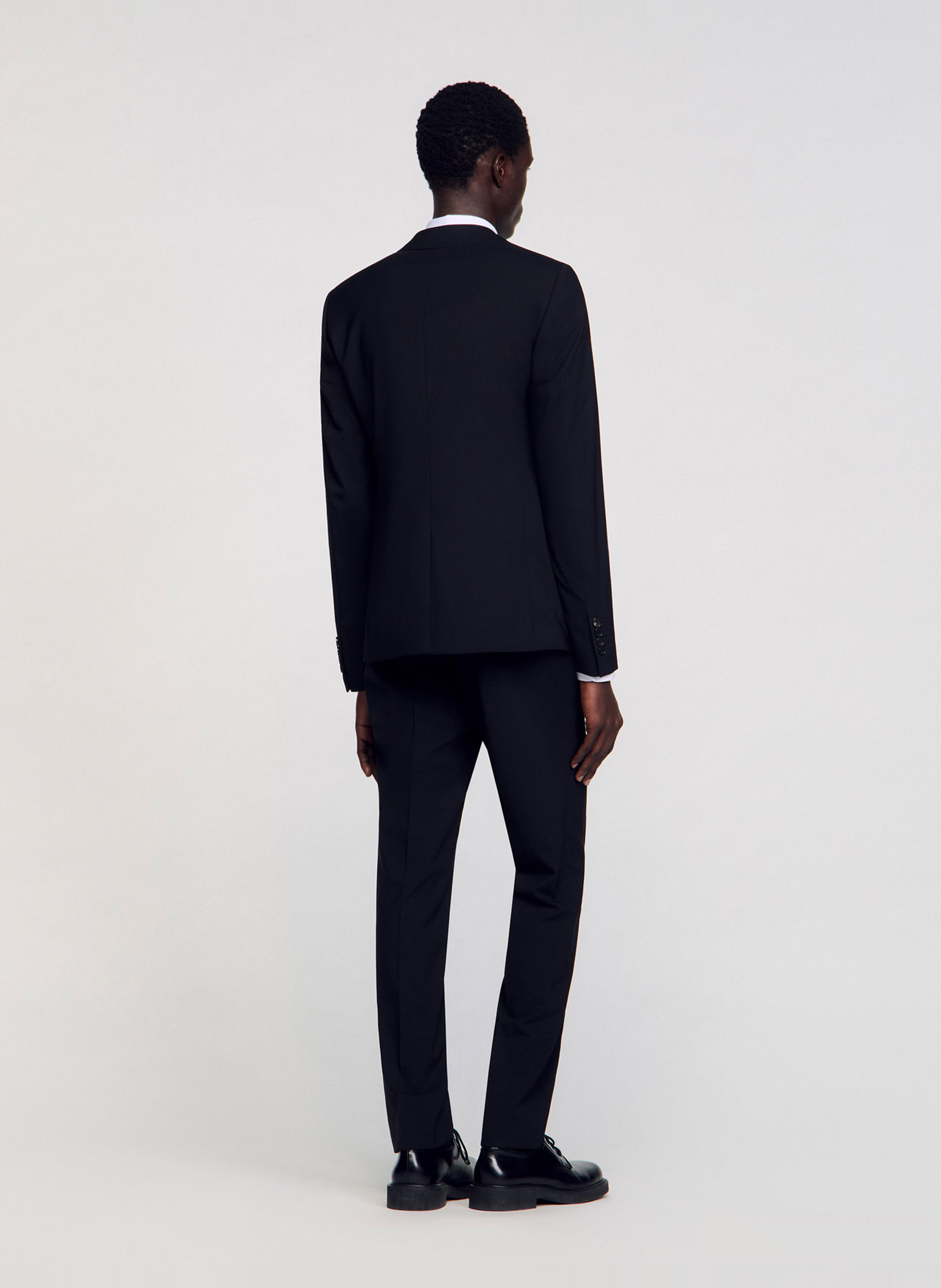 Veste de tailleur en laine mélangée  SANDRO Noir