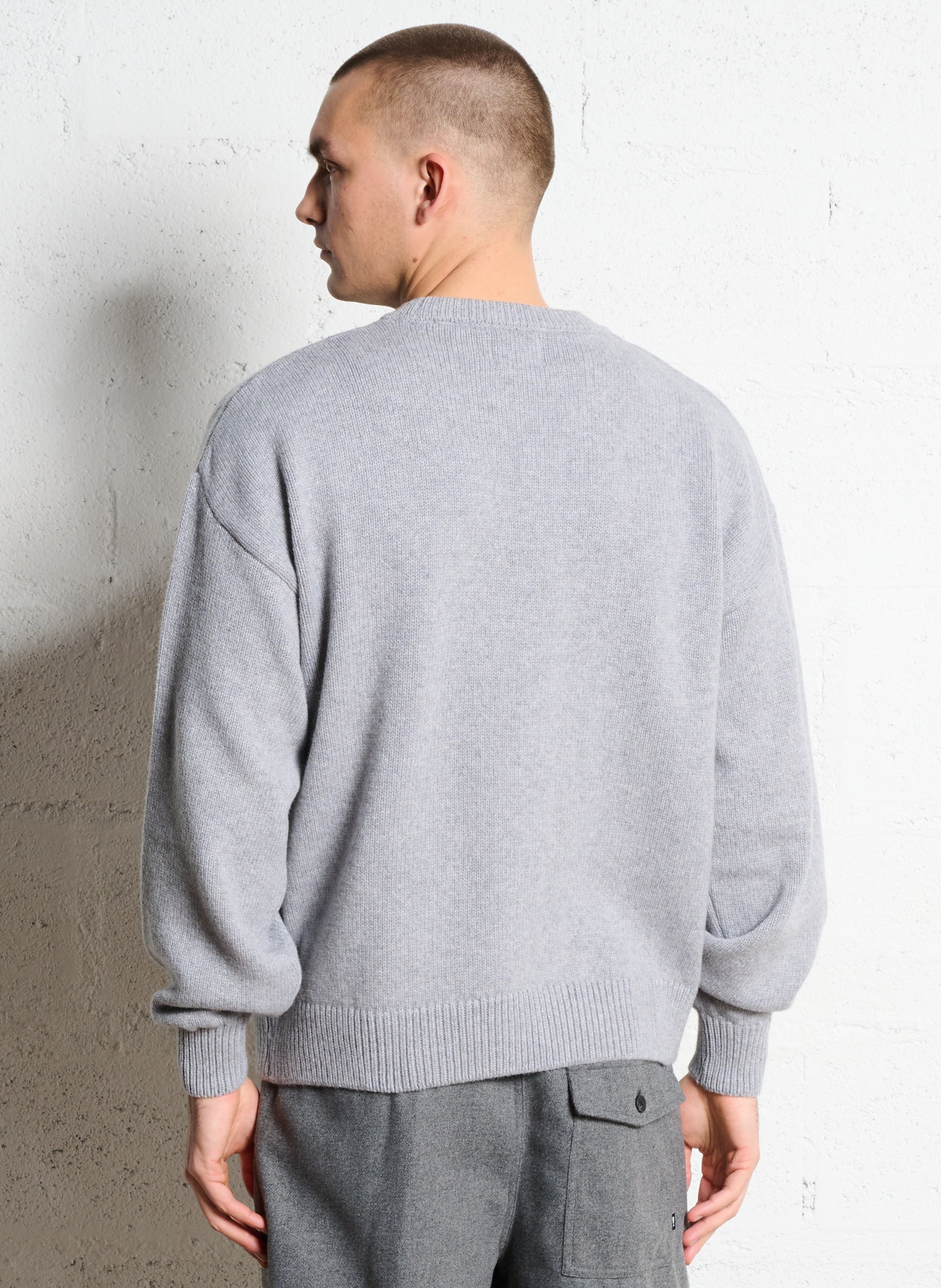 Oversized ronde hals trui van gerecycleerde wol COLORFUL STANDARD Grijs