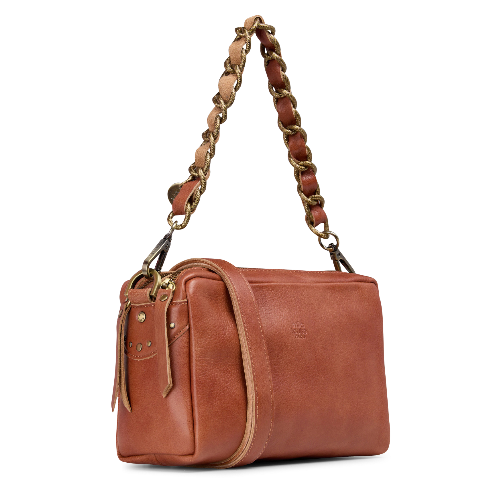 Dori leather shoulder bag MILA LOUISE Brown