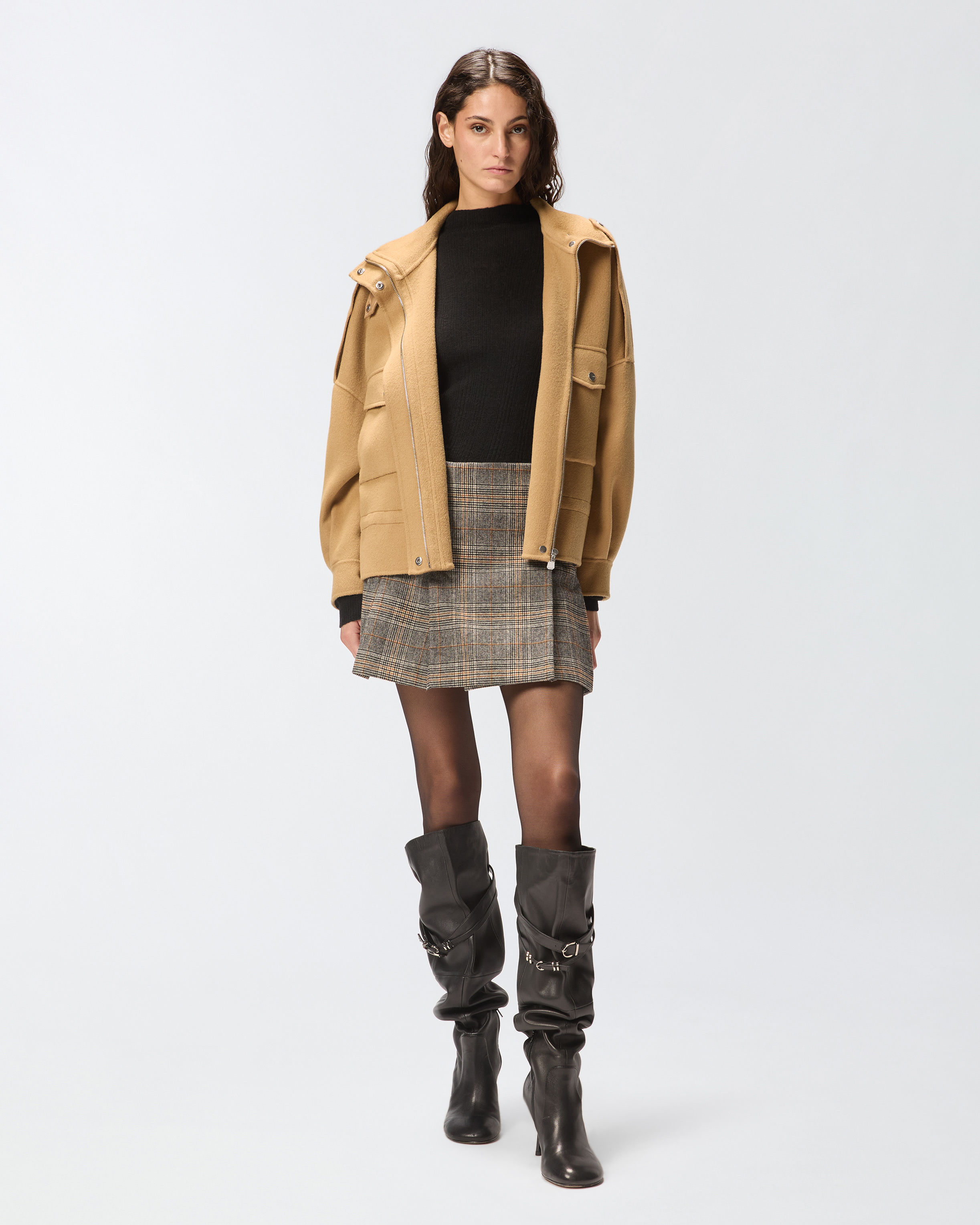 Plaid wrap mini skirt PINKO Multicolored