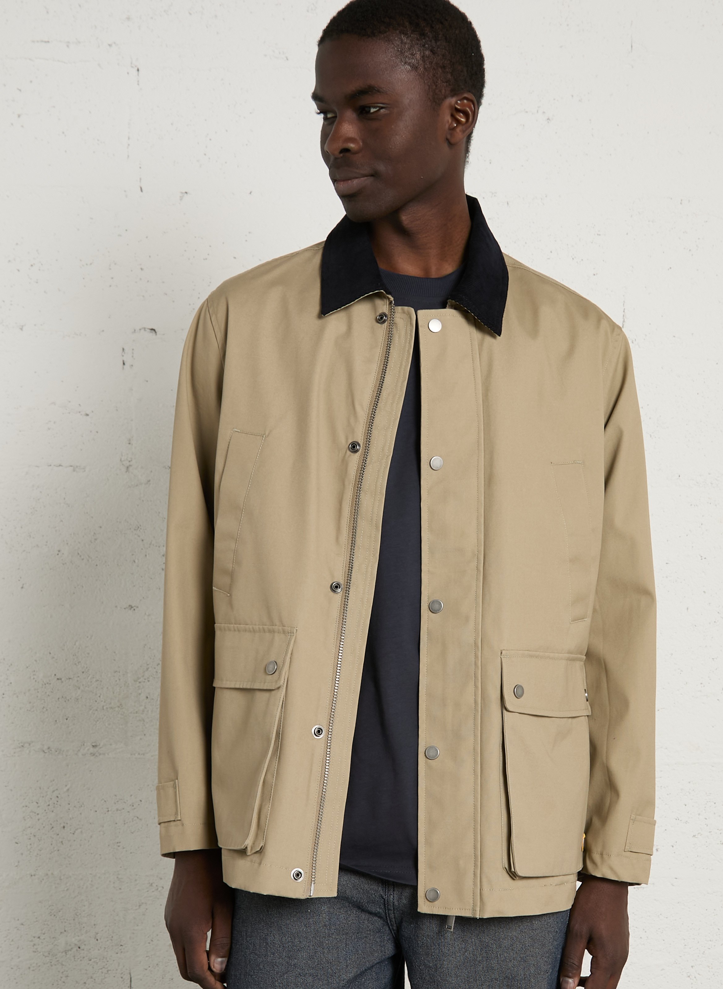 Gerade geschnittene Baumwolljacke mit klassischem Kragen ARMOR LUX Beige