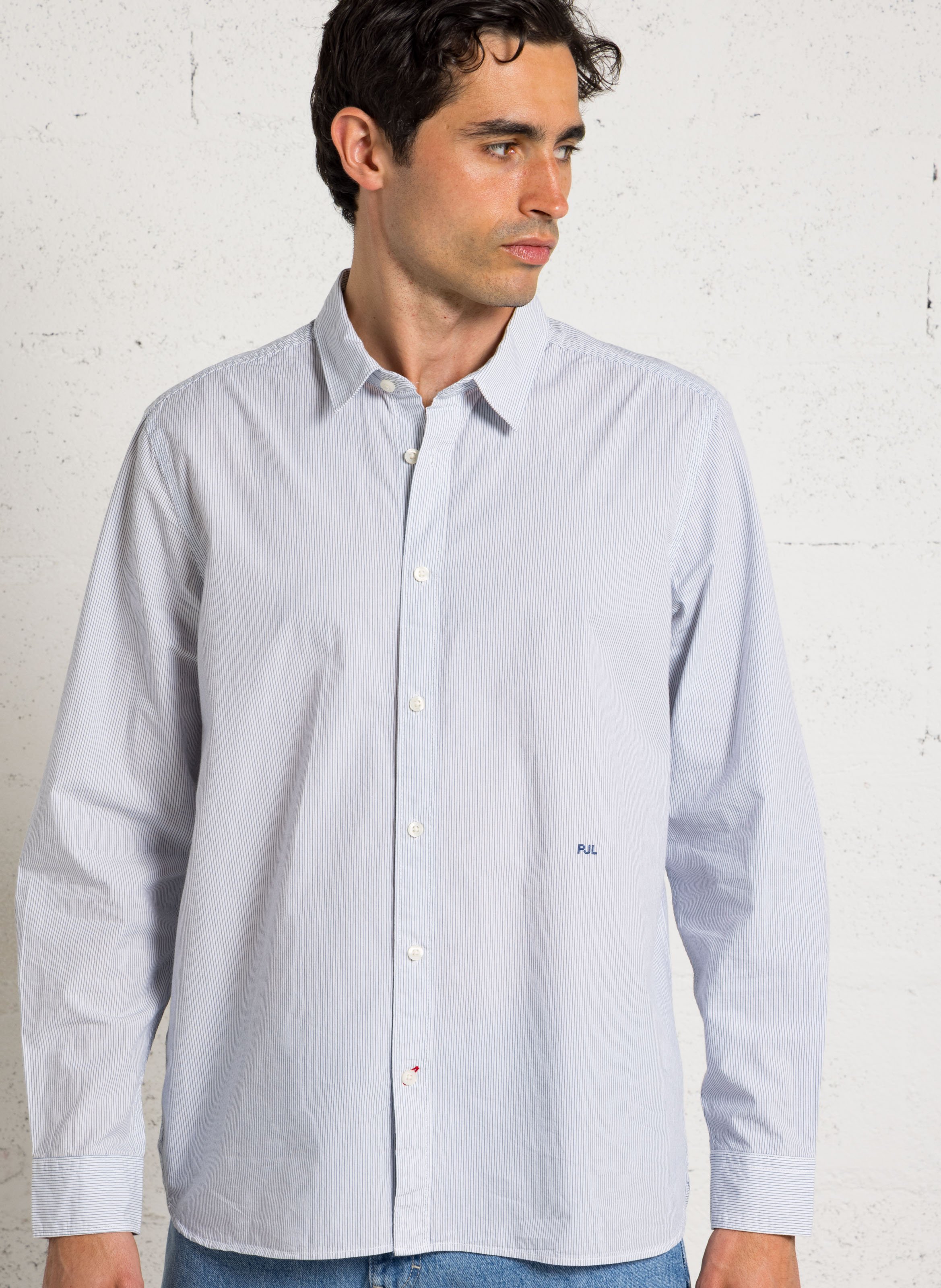 Classic Striped Straight-Cut Shirt PEPE JEANS White