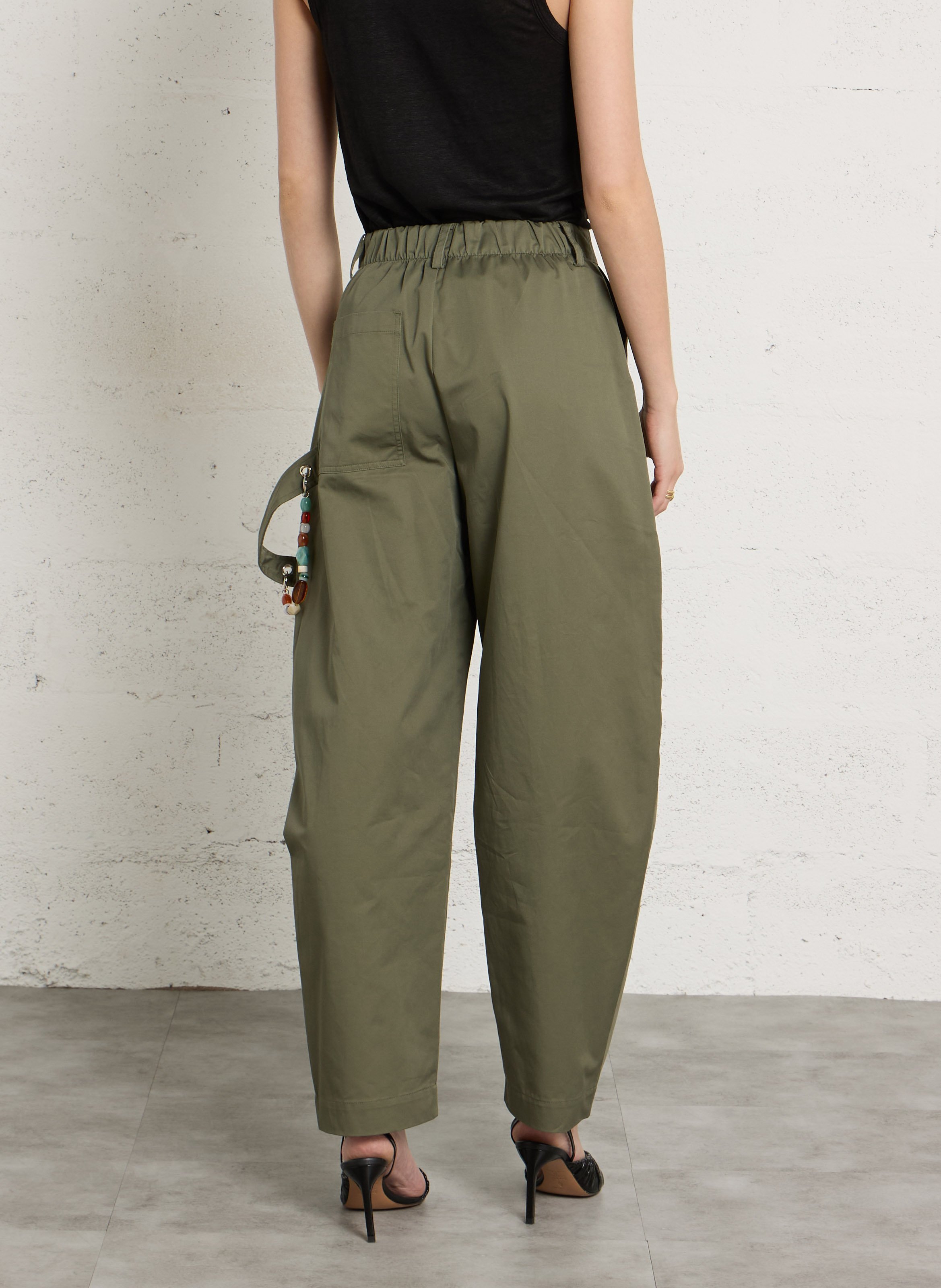 Katoenen straight fit pantalon BERENICE Kaki