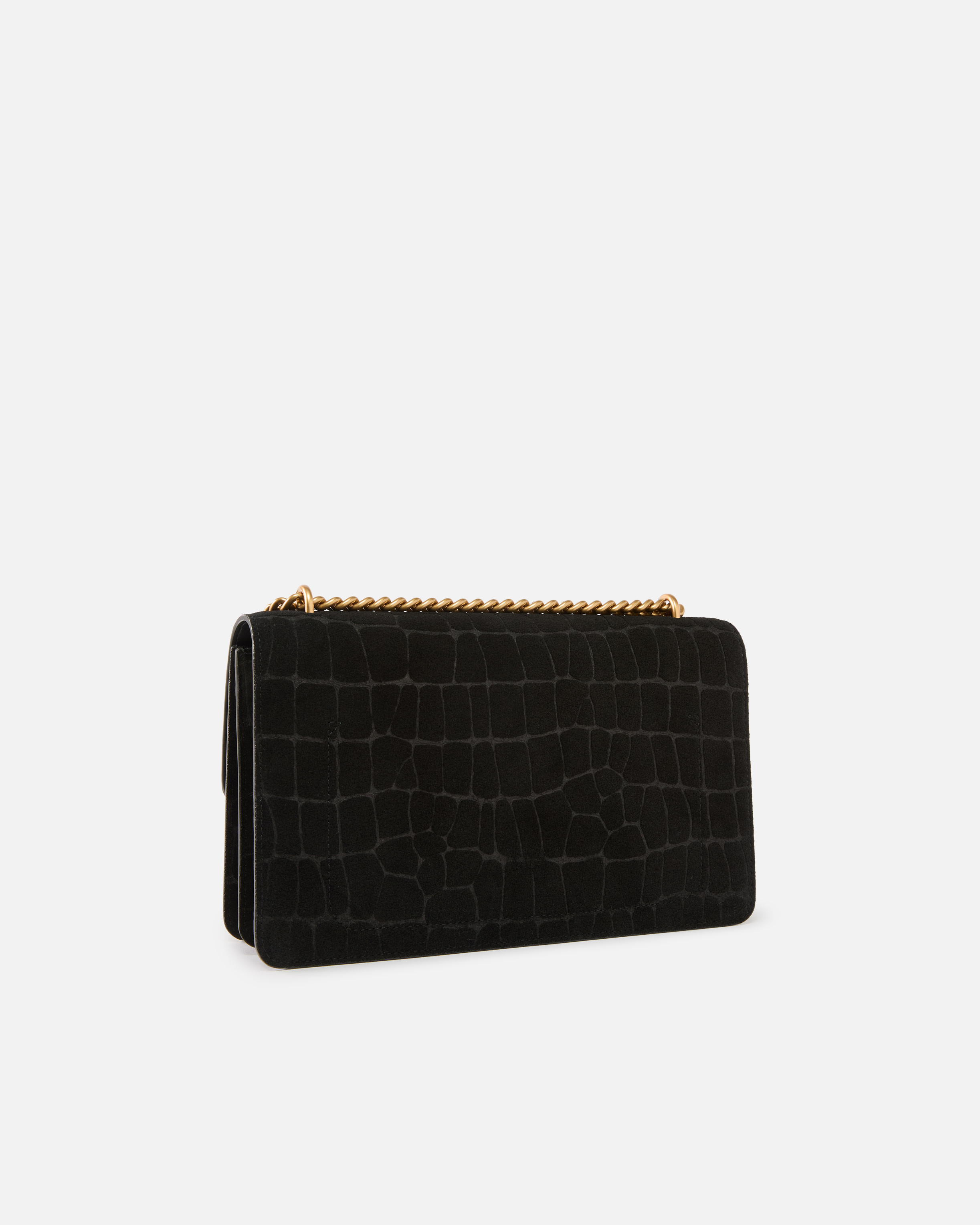 Sac à bandoulière moyen love bag one en cuir embossé crocodile PINKO Noir