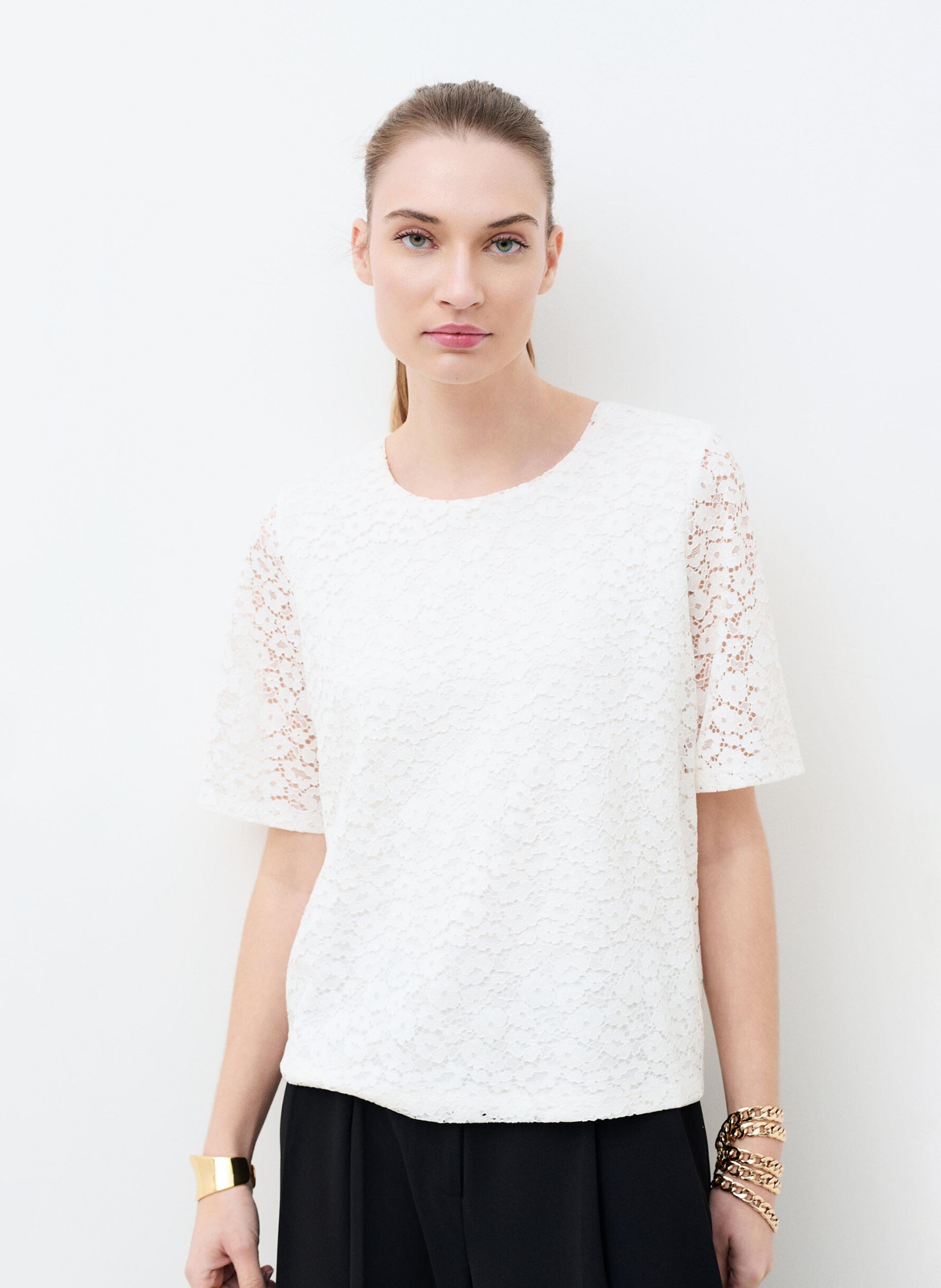 Camiseta de cuello redondo con manga 7/8 CAROLL Beige