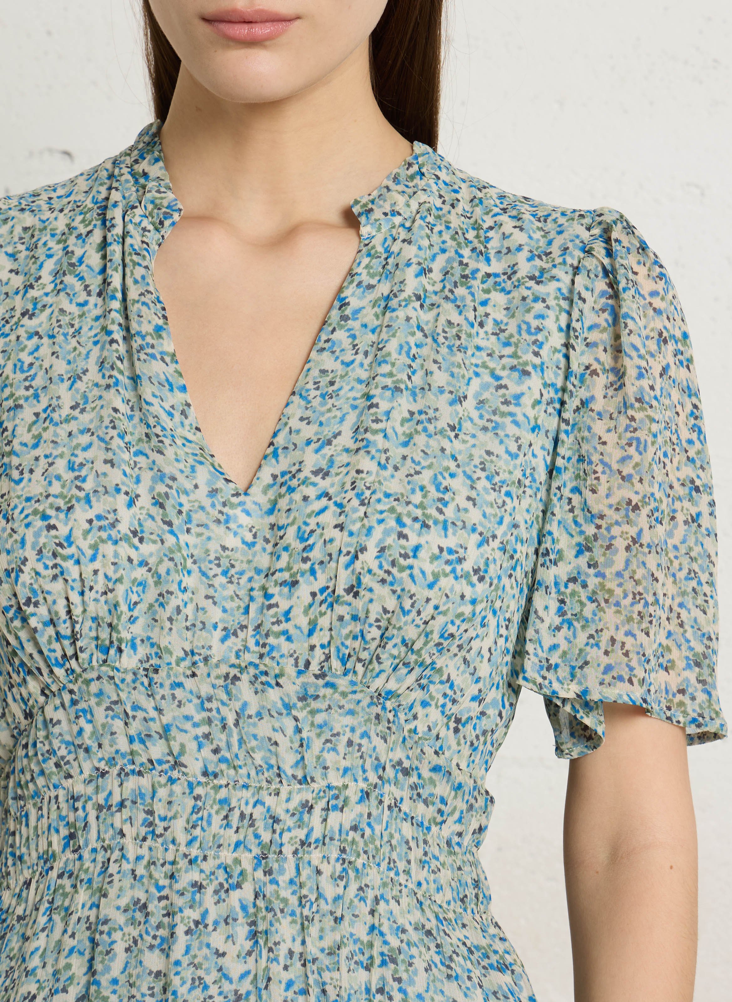 Robe courte à imprimé fleuri MAISON 123 Vert