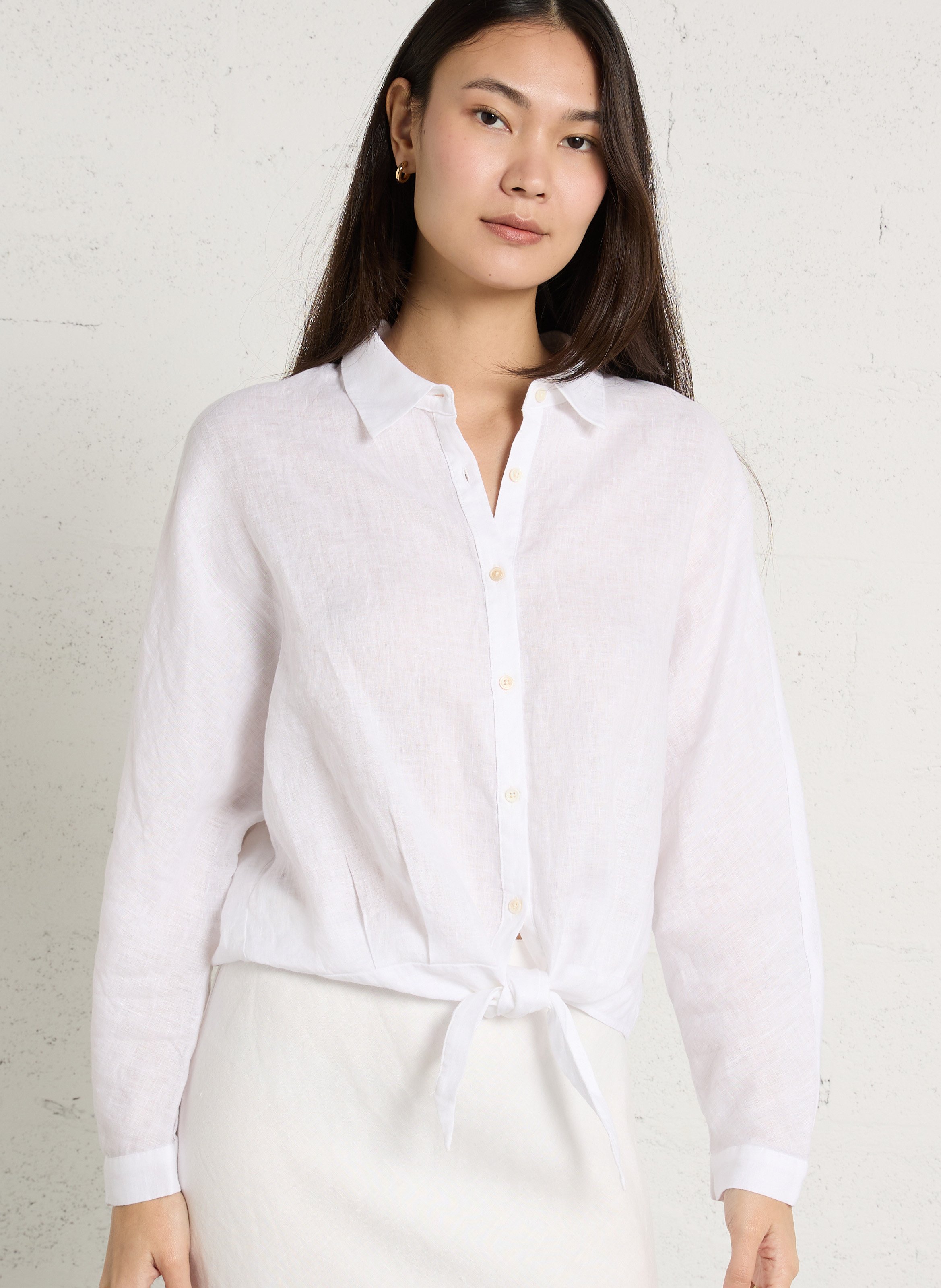 Chemise oversize en lin JC SOPHIE Blanc