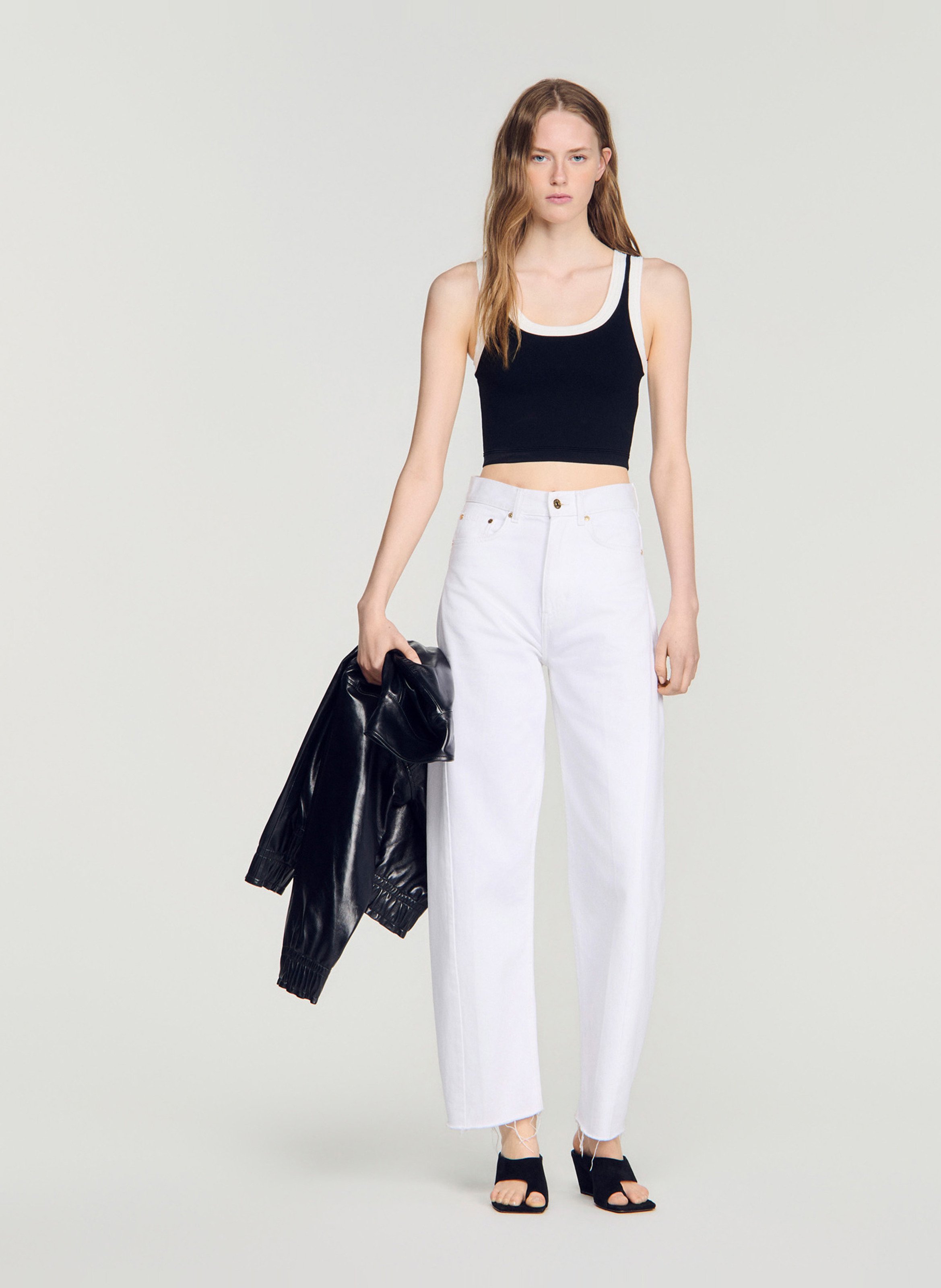 Fitted Crop Top SANDRO Black