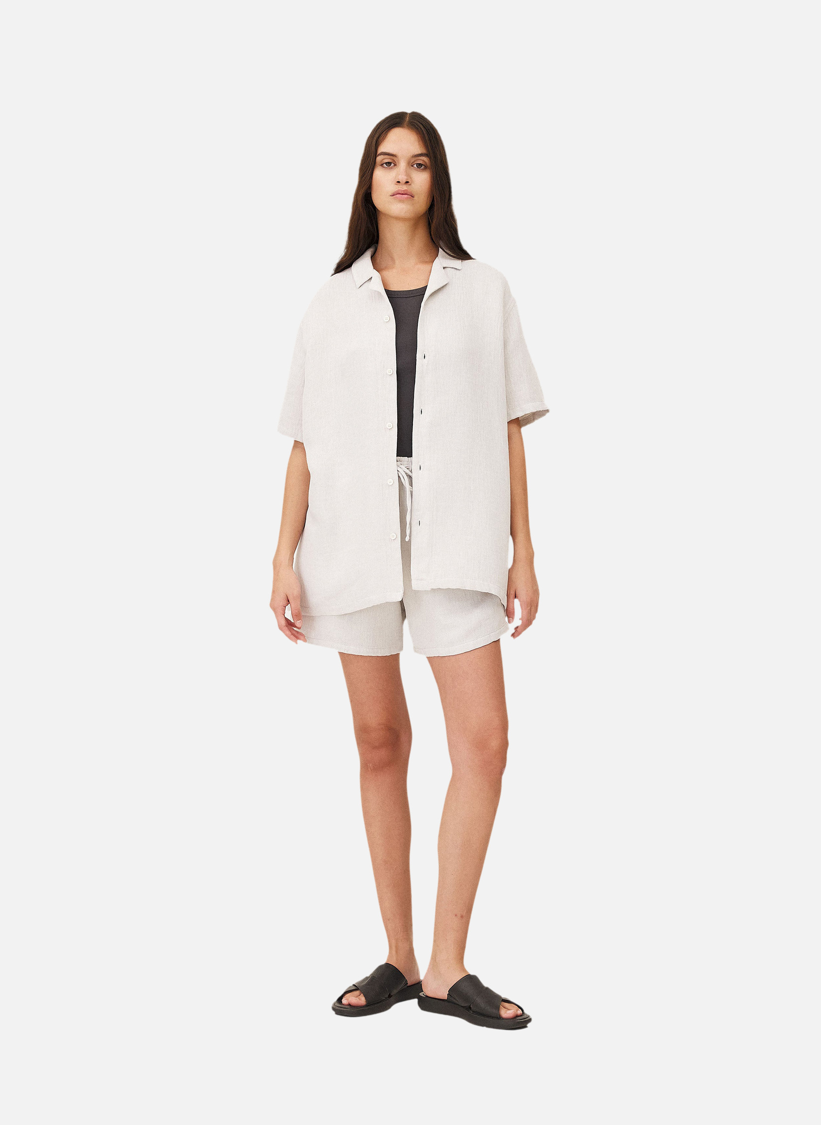 Elasticized shorts MALIBU LIGHT GREY Noyoco Grey
