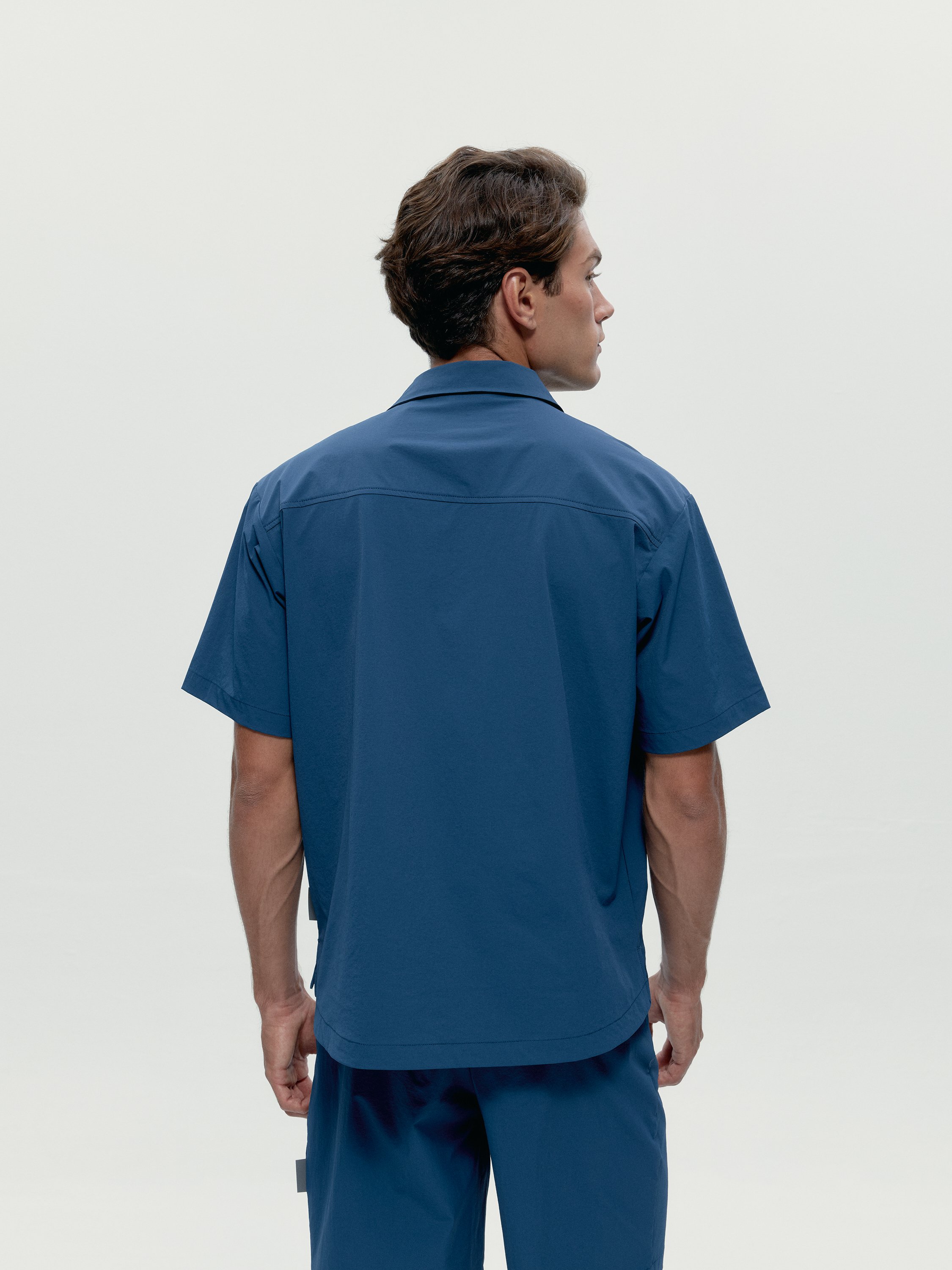 Shirt athleisure recovery manches courtes gadir BORN Bleu