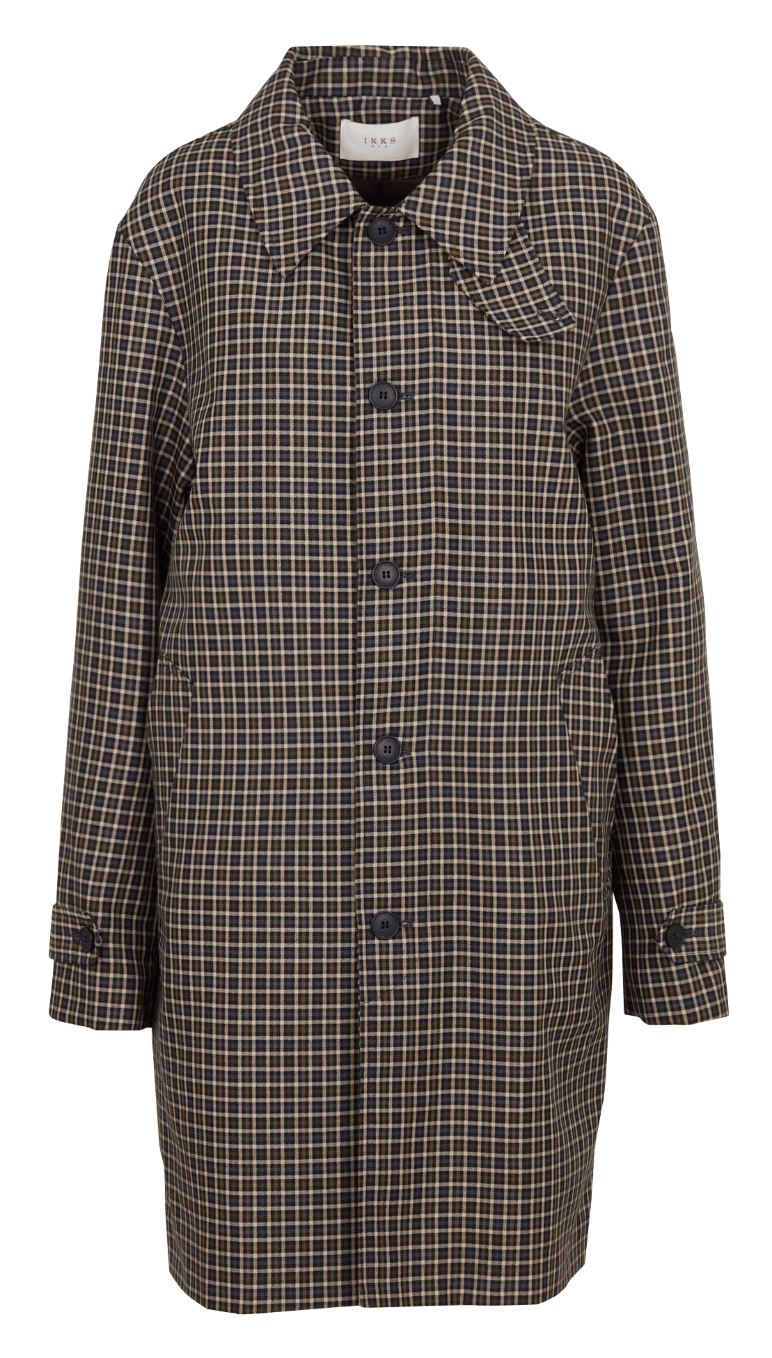 Halflange geruite trenchcoat IKKS Kaki