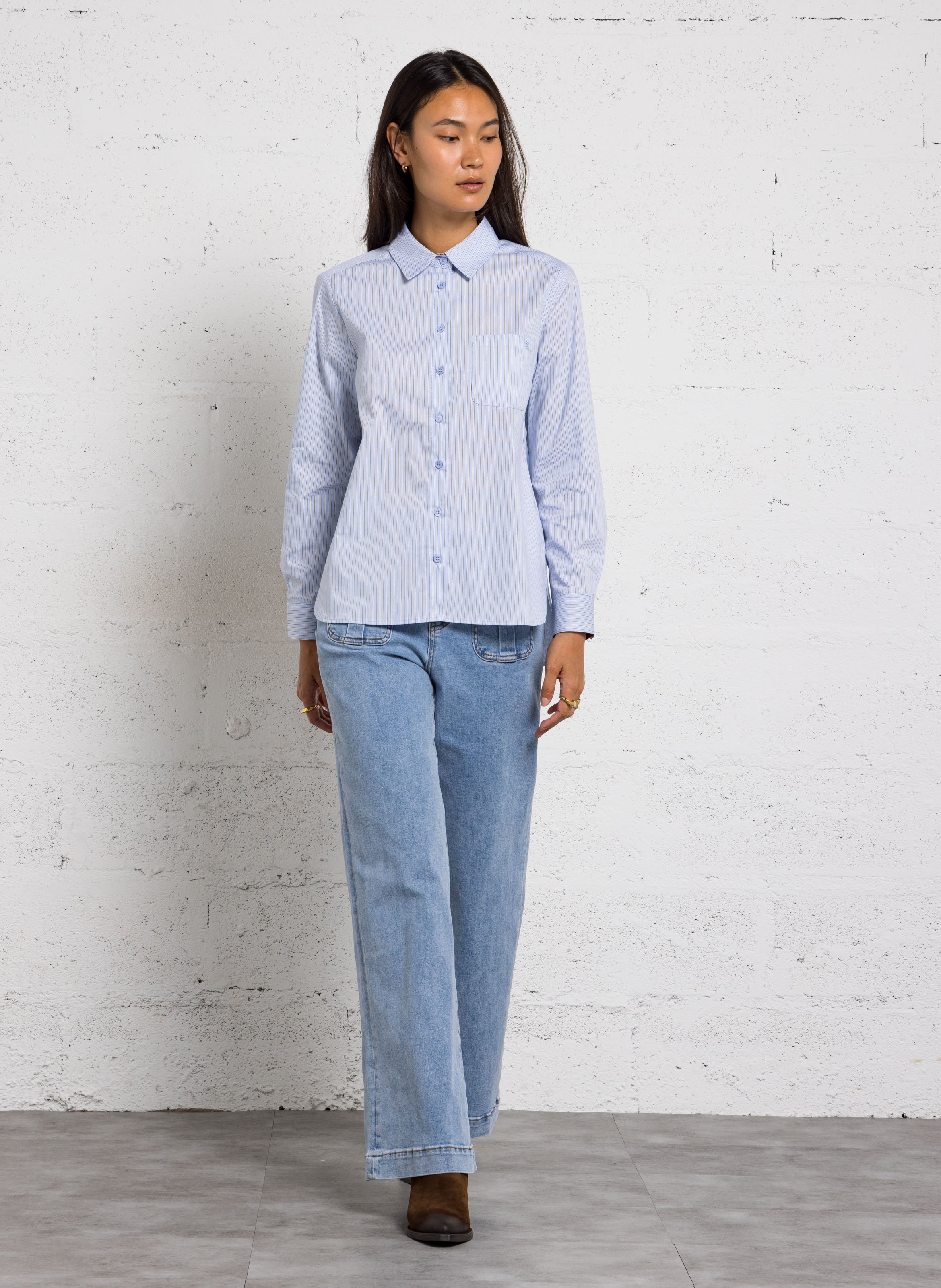 Straight cotton shirt LA PETITE ETOILE Beige