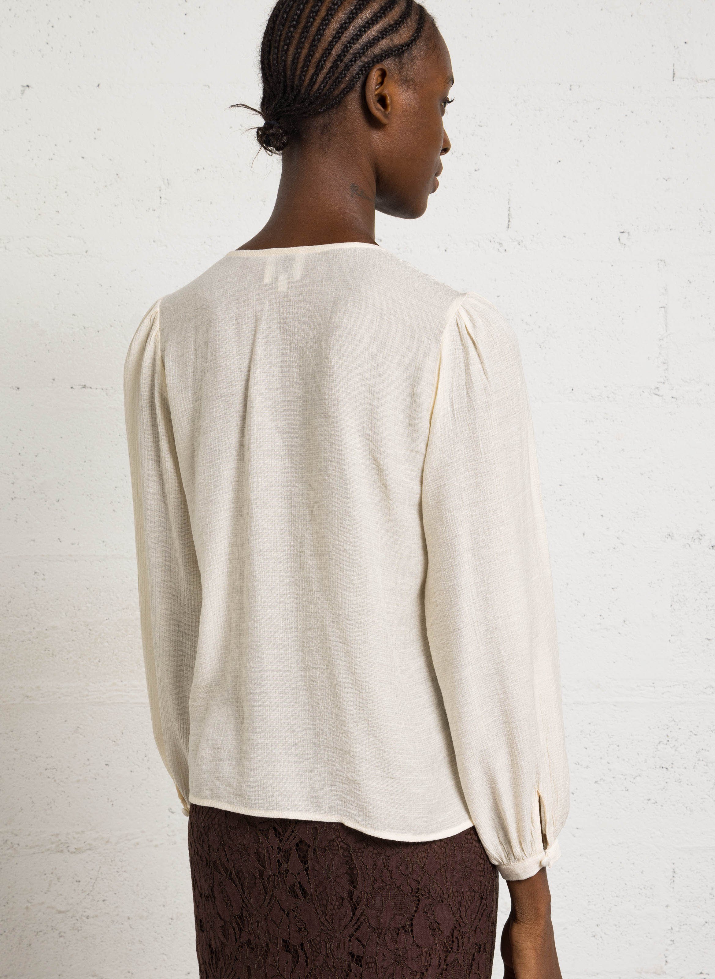 Straight V-neck shirt LA PETITE ETOILE Beige