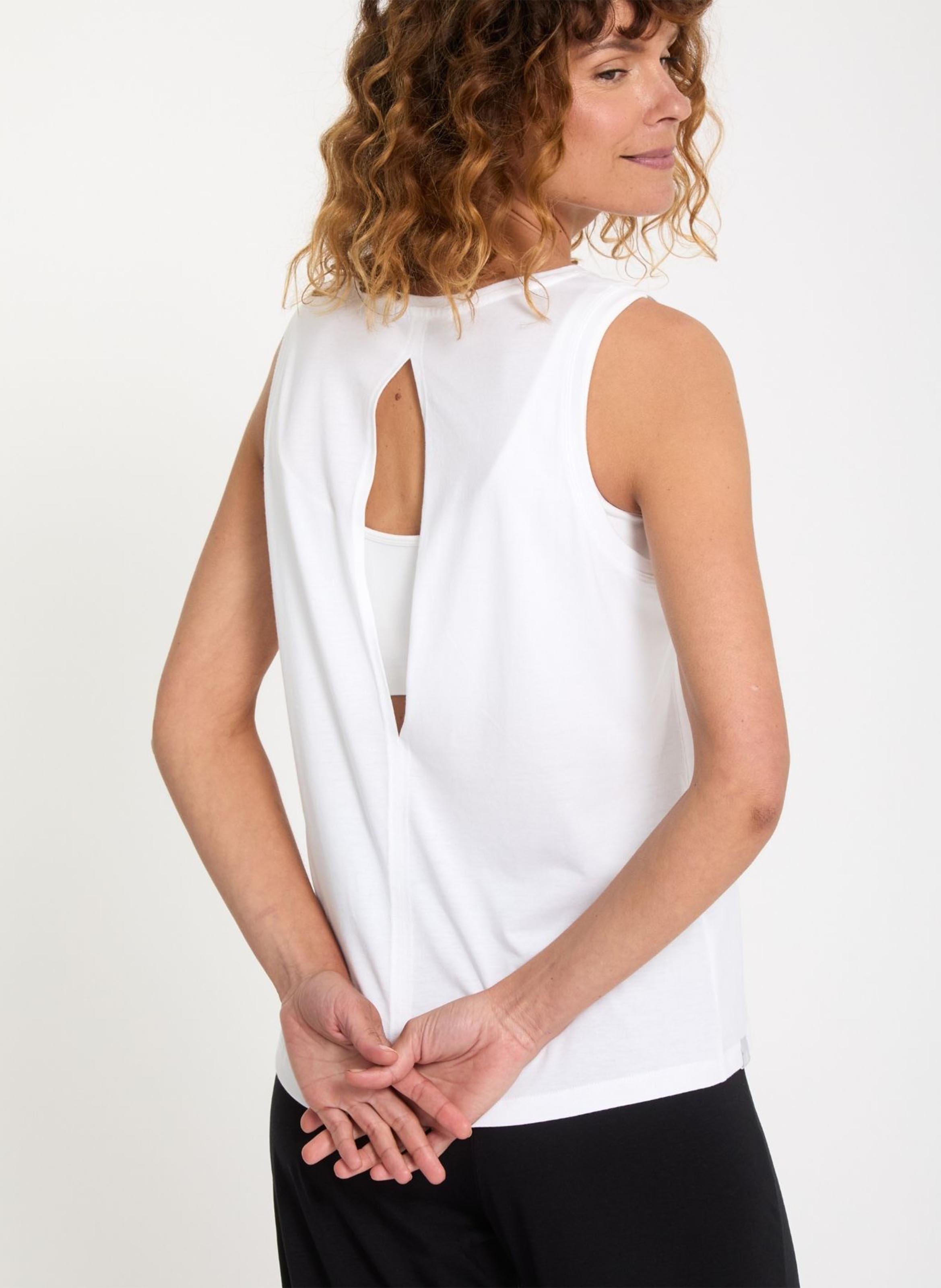 Débareur col rond en coton mélangé  YOGA SEARCHER Blanc