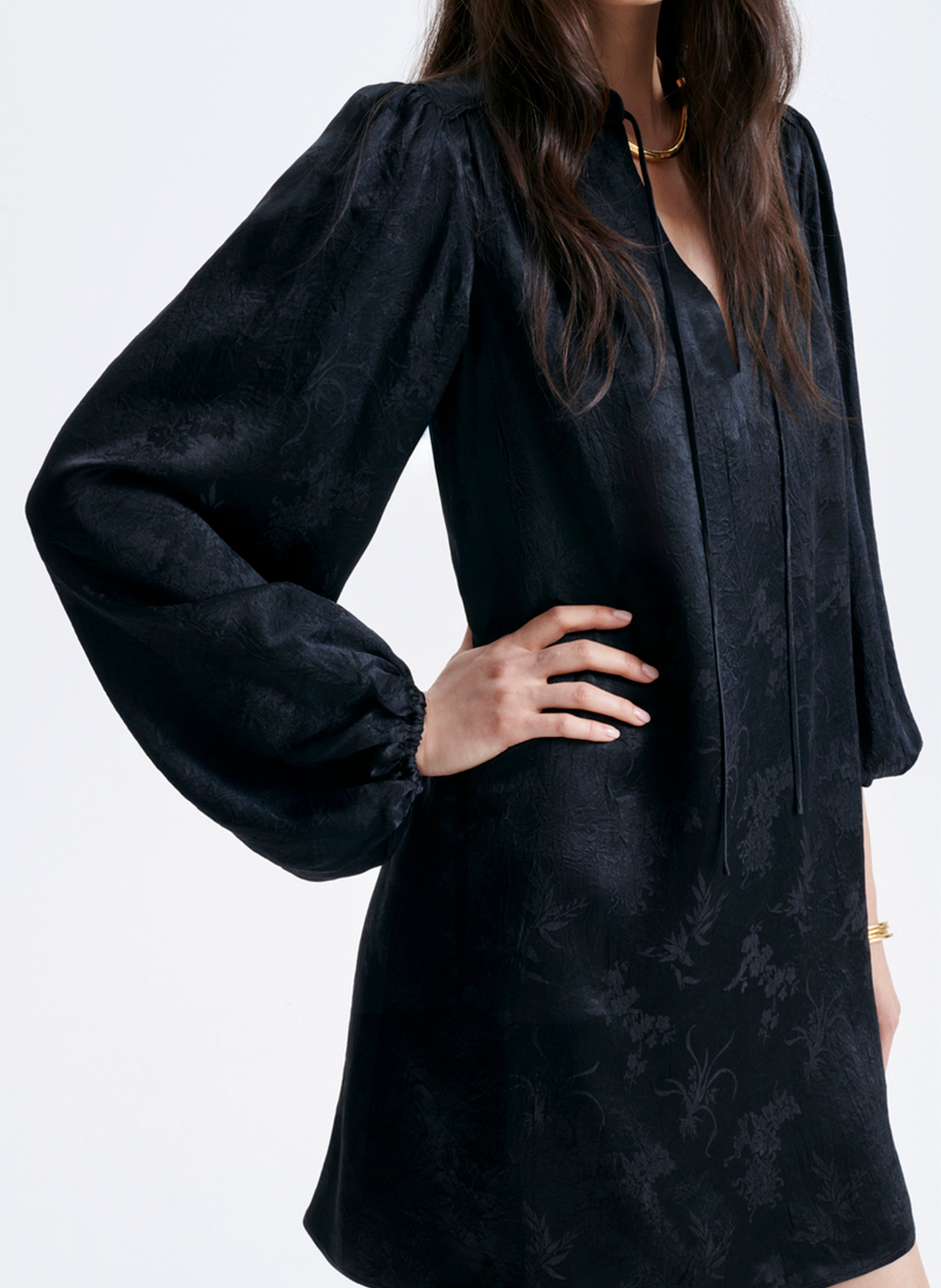 Short wide jacquard dress VANESSA BRUNO Black