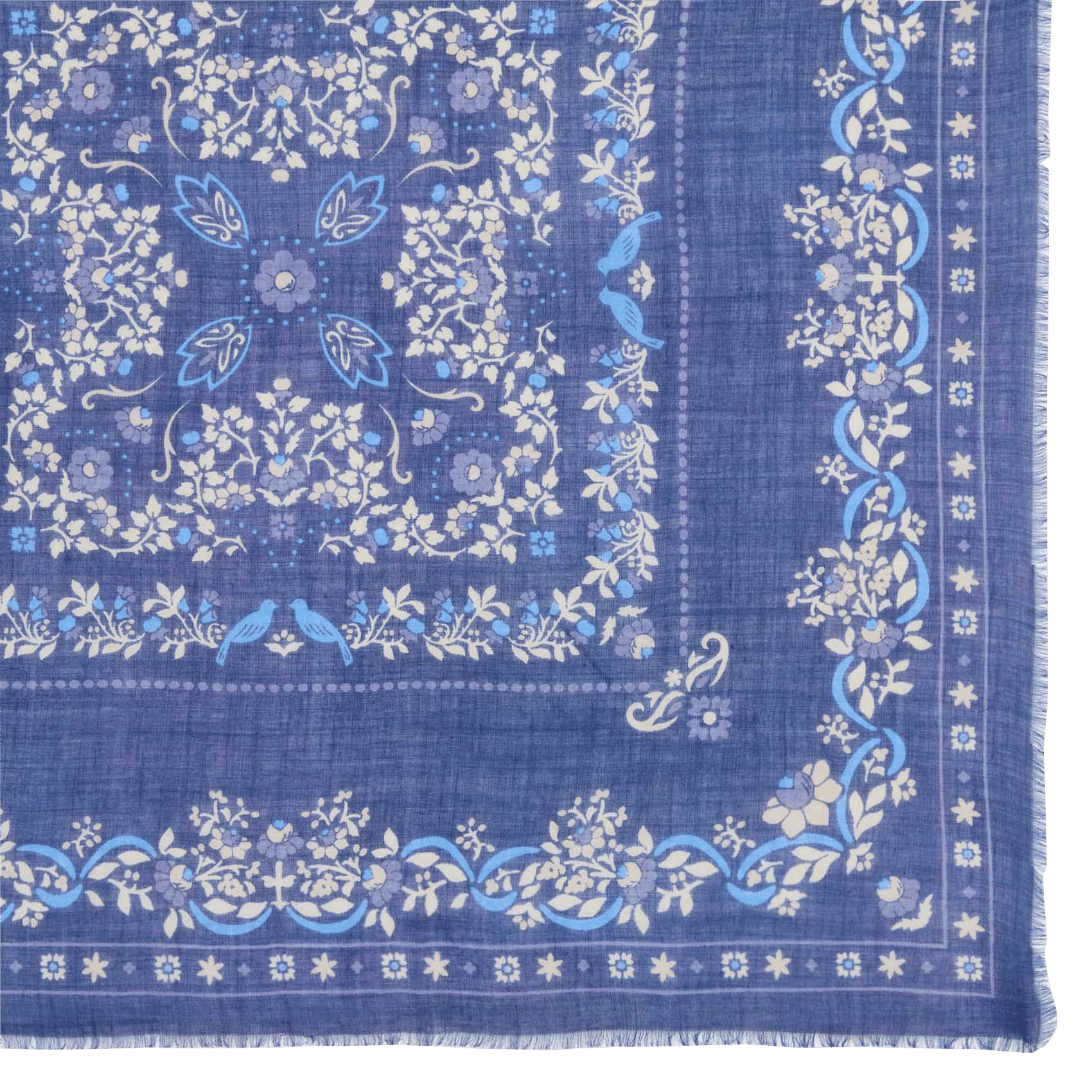 Bedrukte foulard van wol en zijde MAISON LECOMTE FLAMENT