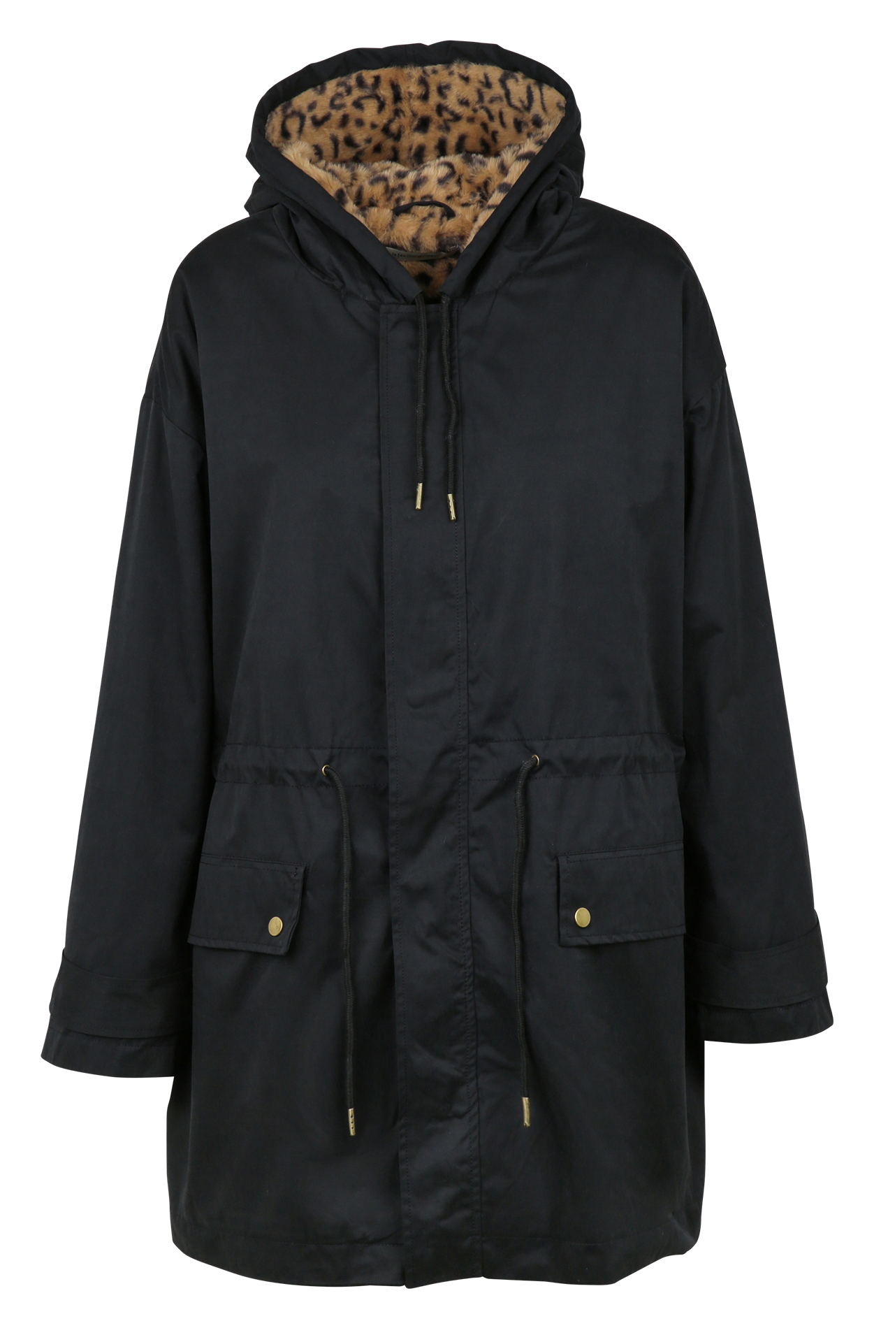 Oversized lined coat LA FEE MARABOUTEE Black